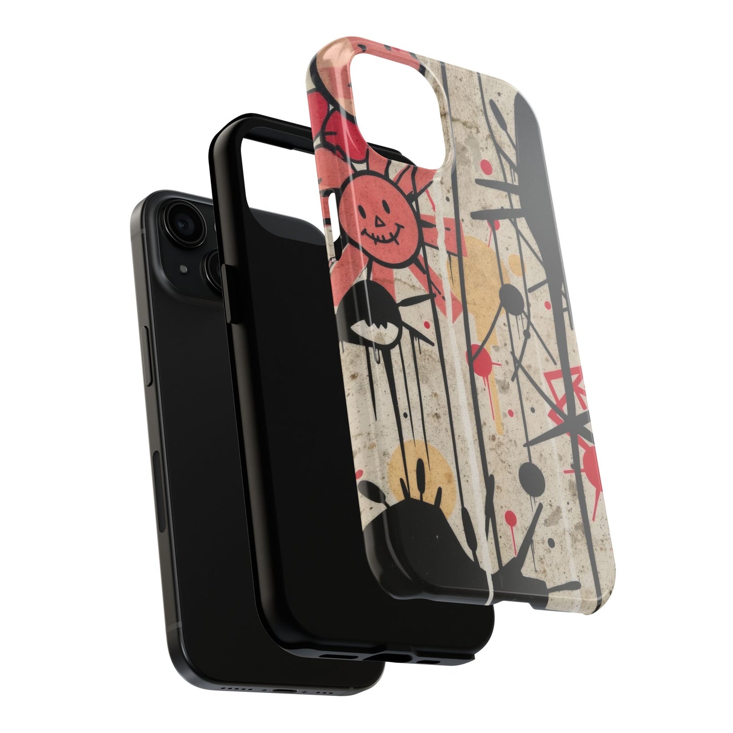 Artistic Tough Phone Case - Abstract Fun Grafitti Design for Protective Style - for iPhone