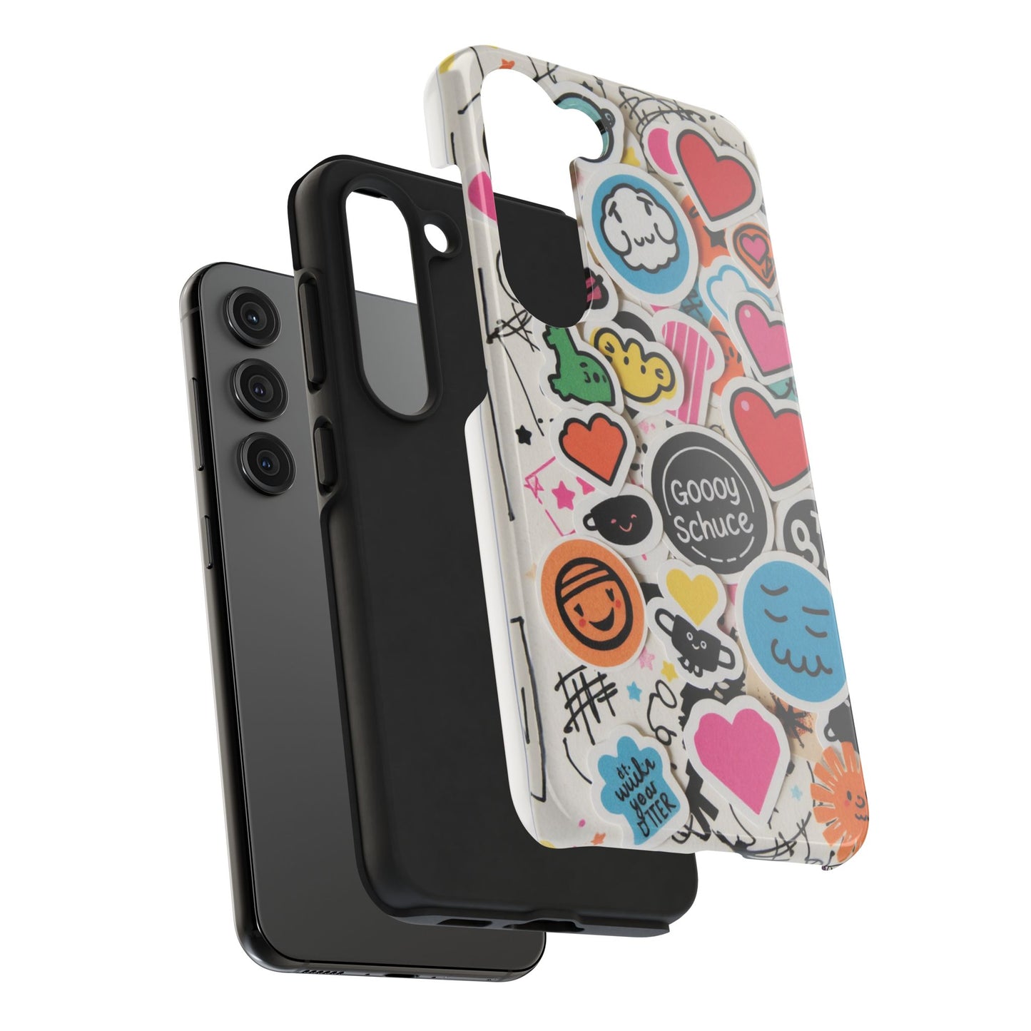 Colorful Stickers Phone Case - Fun & Trendy Tough Phone Cases