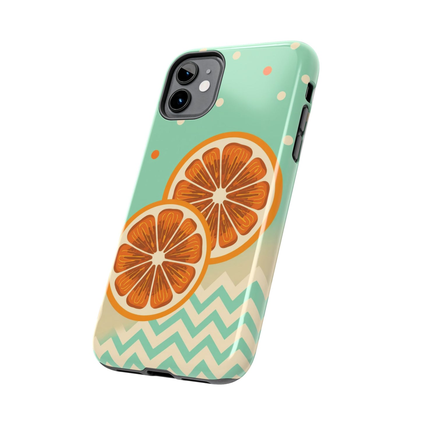Citrus Vibe Tough Phone Case - Fun Orange Slice Design