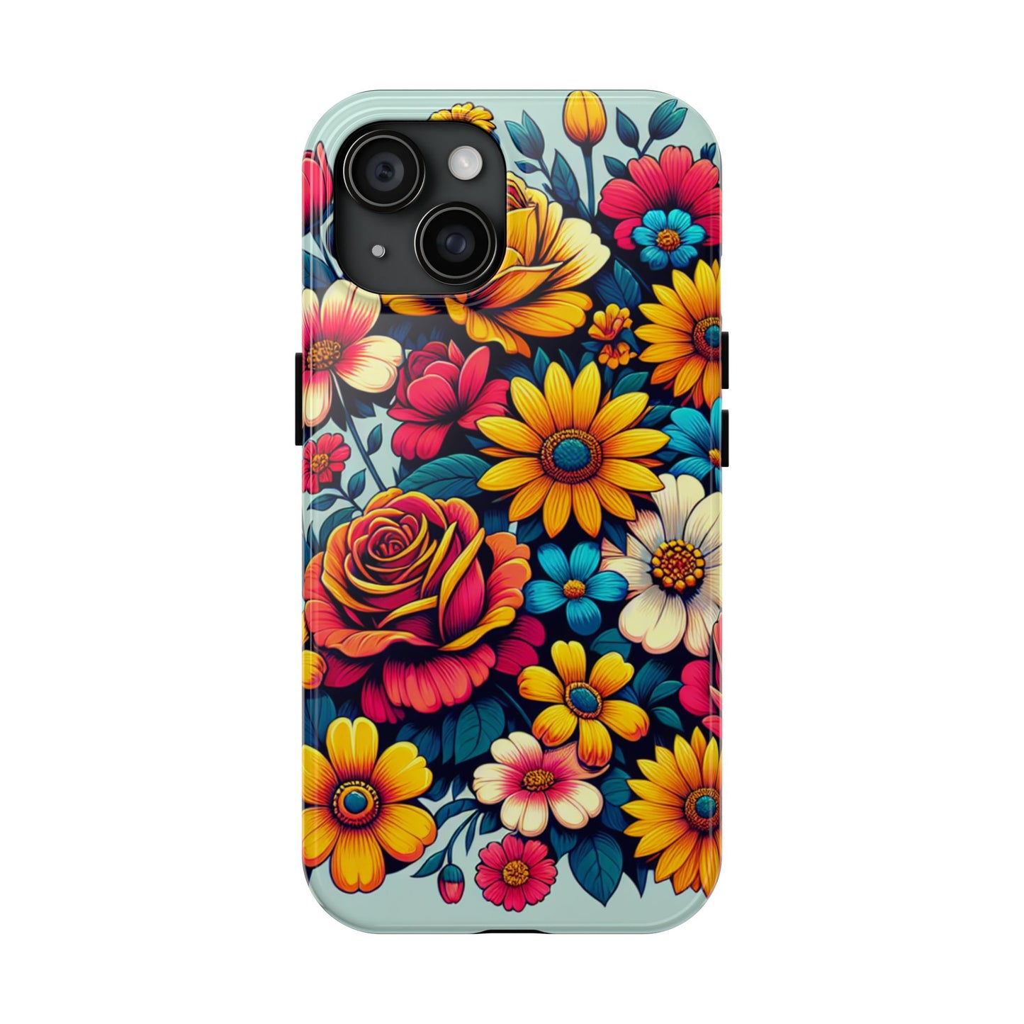 Vibrant Floral Tough Phone Case - Colorful Flower Design - for iPhone