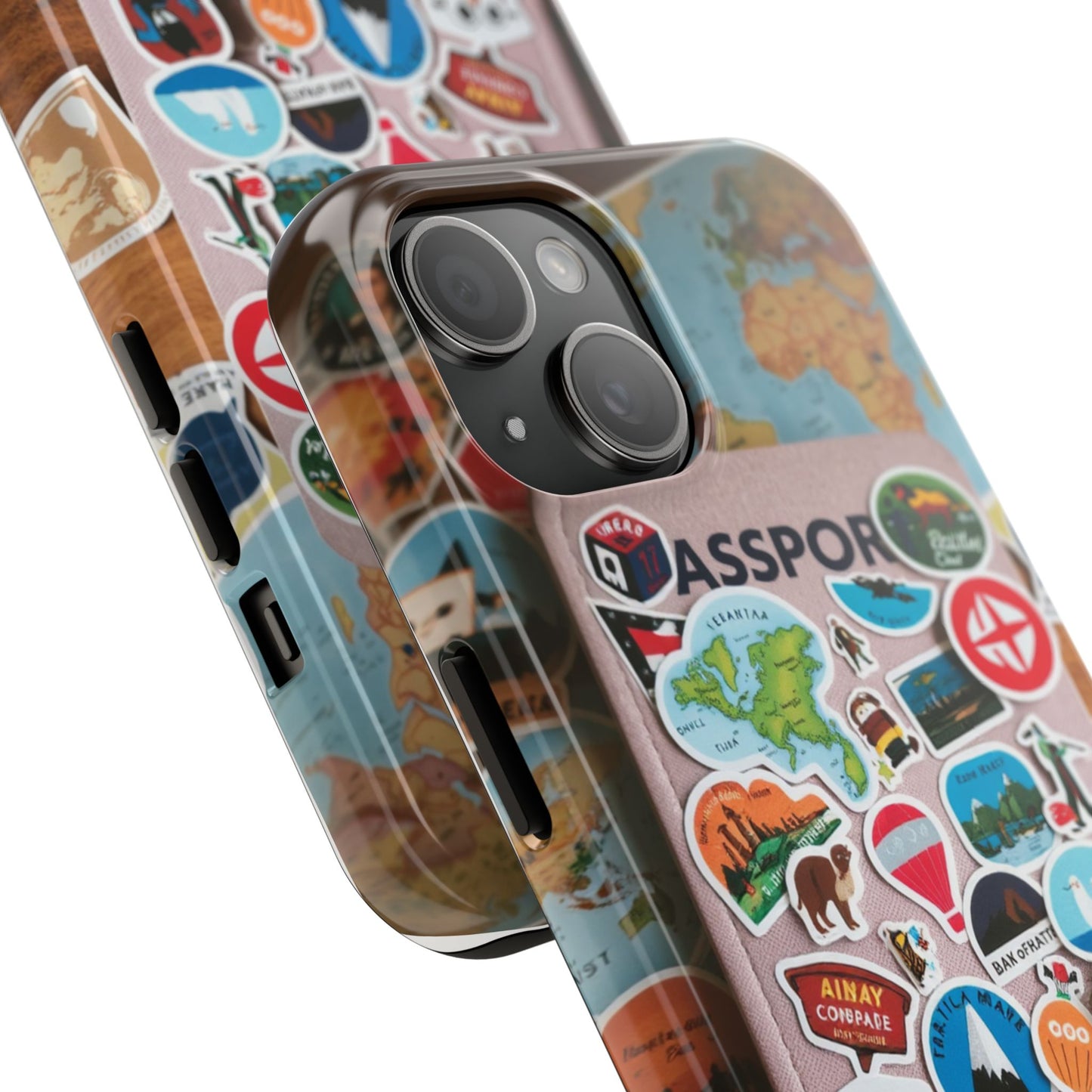 Adventure Stickers Phone Case - Tough Protection for Travel Lovers