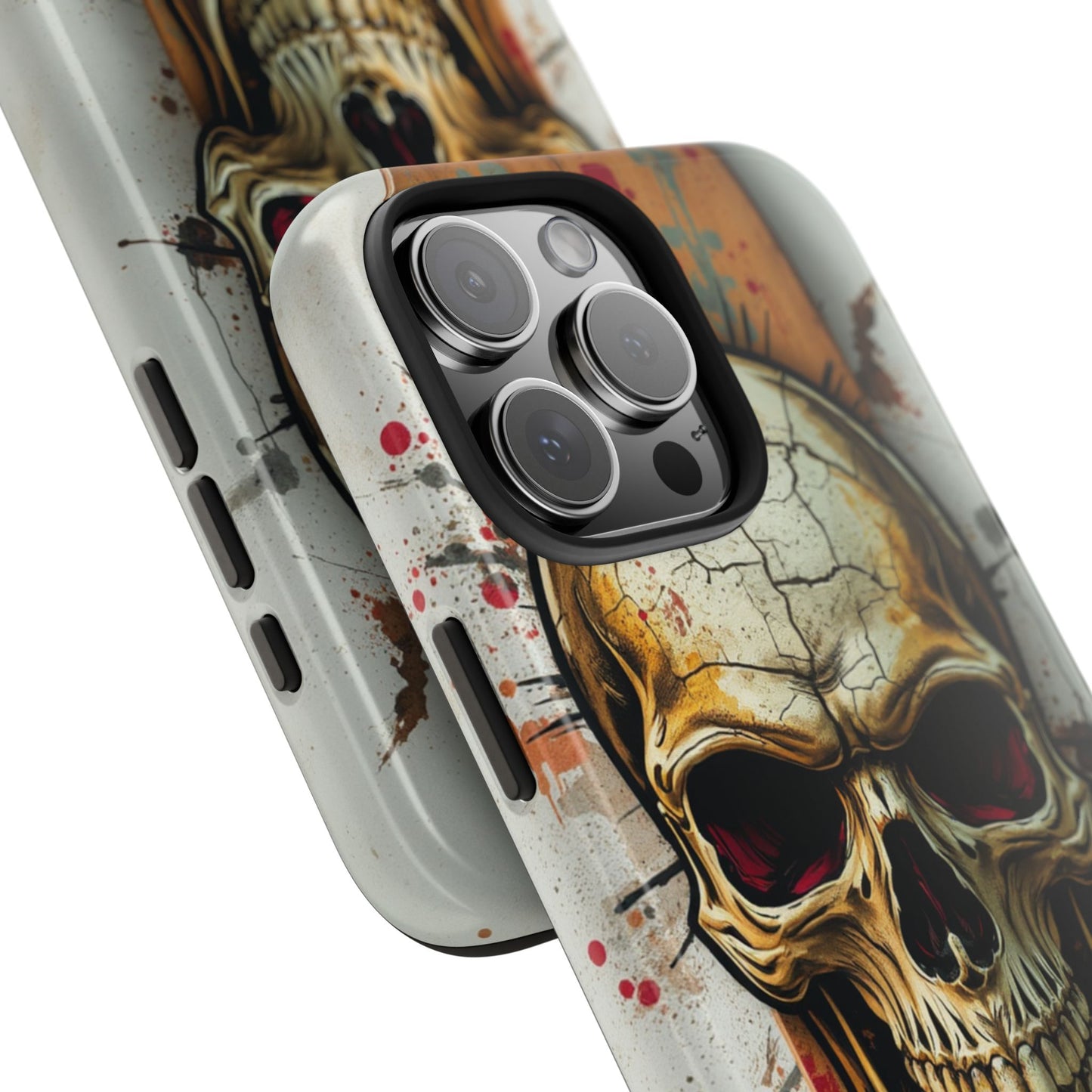 Edgy Skull Tough Phone Case - Durable Protection for Skateboard Enthusiasts