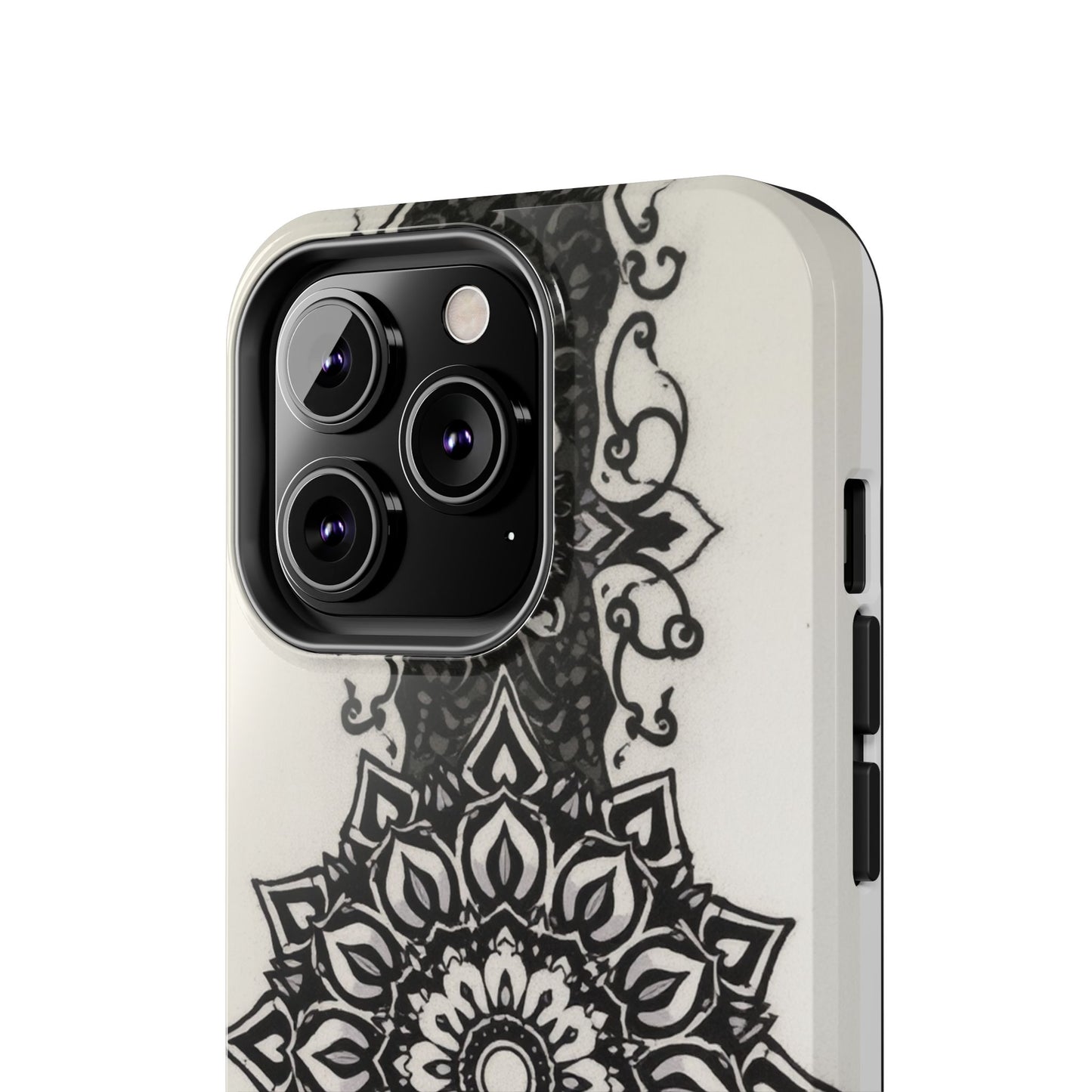 Stylish Tough Phone Cases with Dark Mandala Design - Durable and Unique Protection - for iPhone
