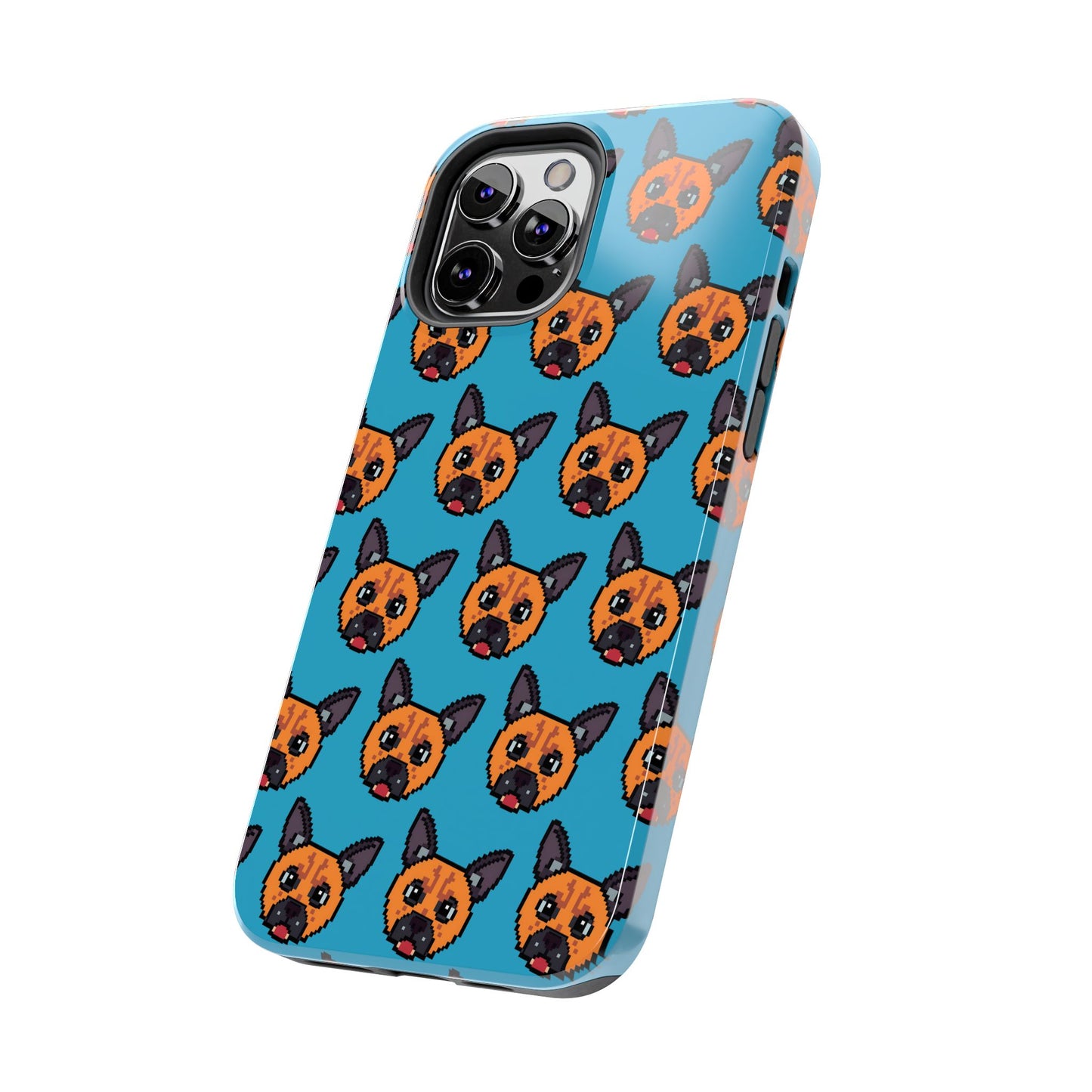 Cute Orange Dog Pixel Art Pattern Tough Phone Case - Fun & Durable Protection - for iPhone