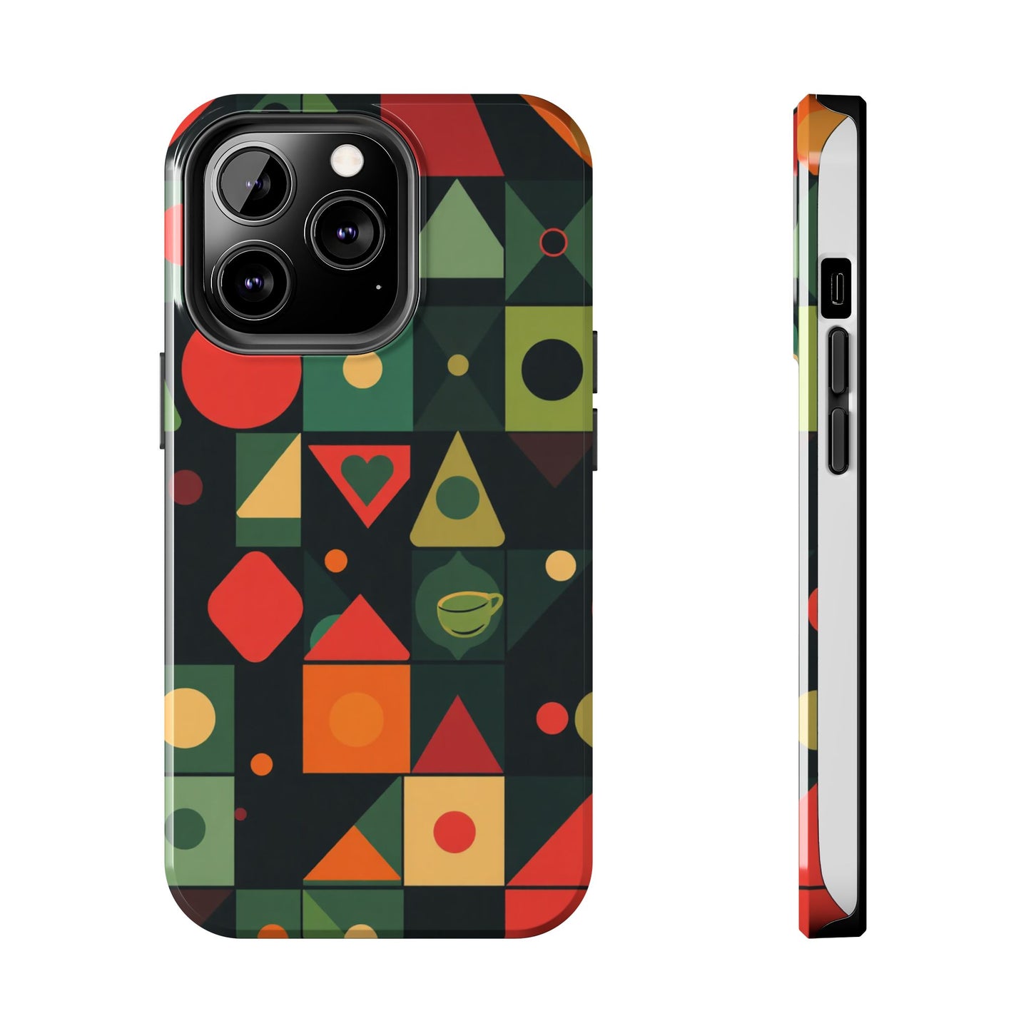 Vibrant Geometric Tough Phone Cases – Stylish Protection for Trendsetters - for iPhone