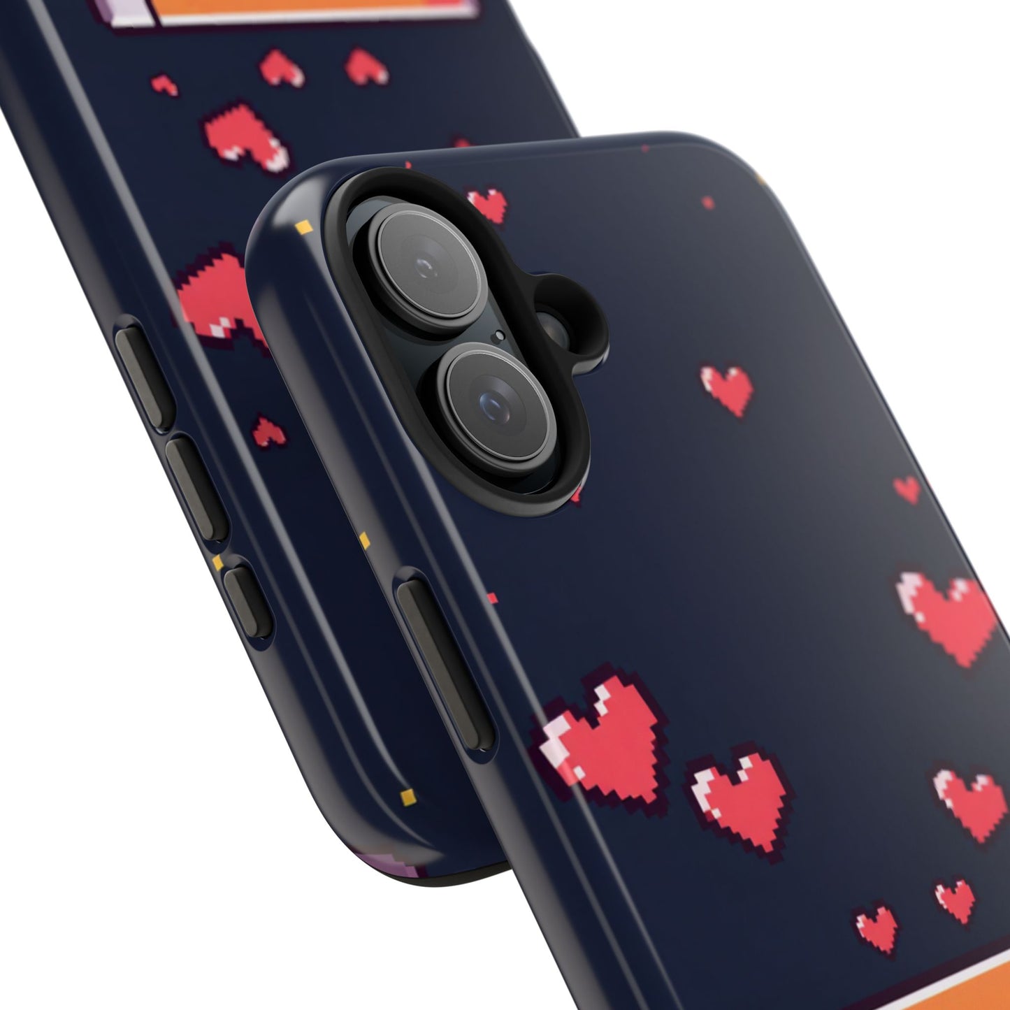 Pixel Heart Tough Phone Case - Retro Gamer Style for Valentine's Day