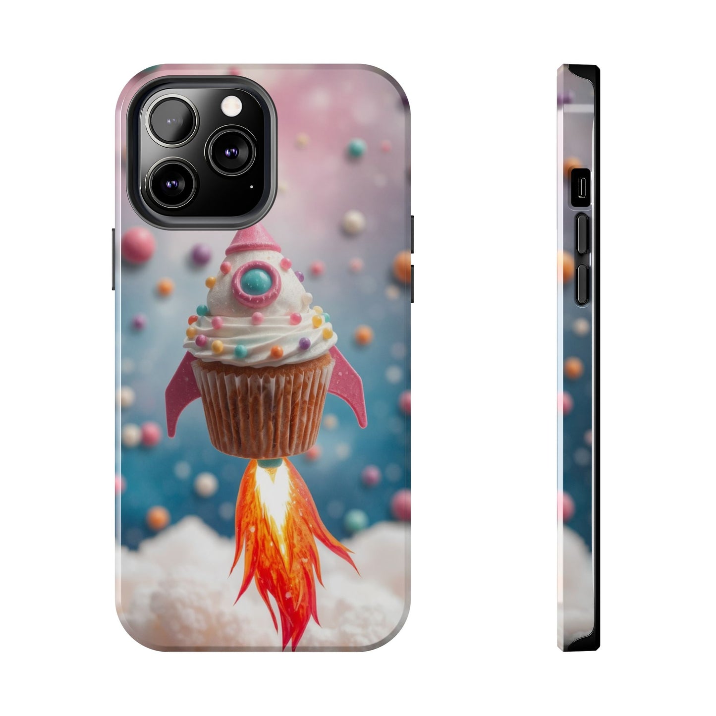 Whimsical Rocket Cupcake Phone Case - Fun Protective Case for Kids and Teens