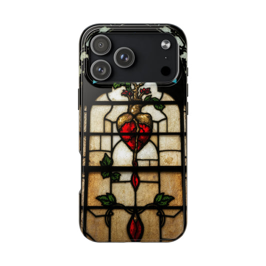 Stained Glass Heart Tough Phone Case - Unique Design for Protection & Style
