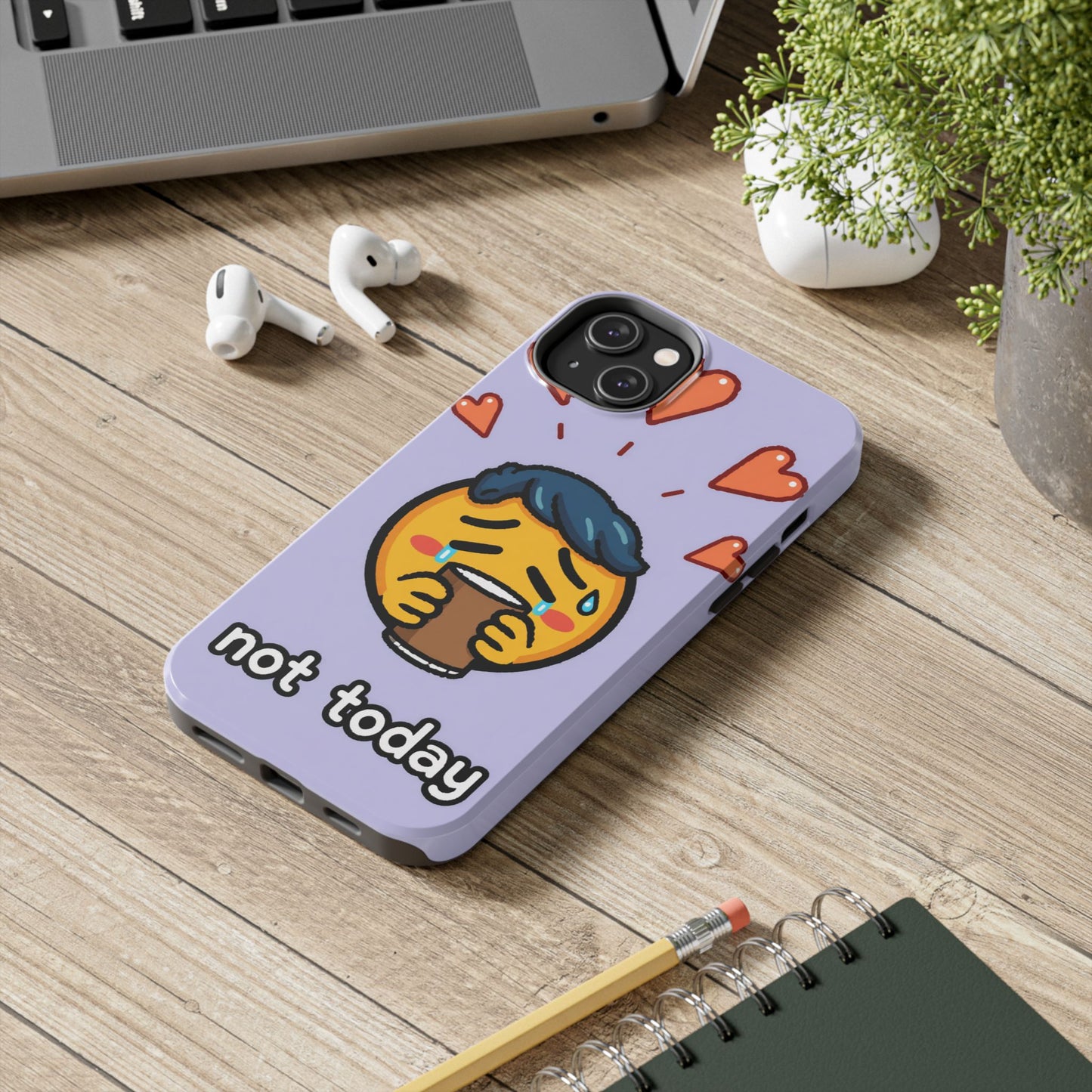 Cute Tough Phone Case - 'Not Today' Emoji Design