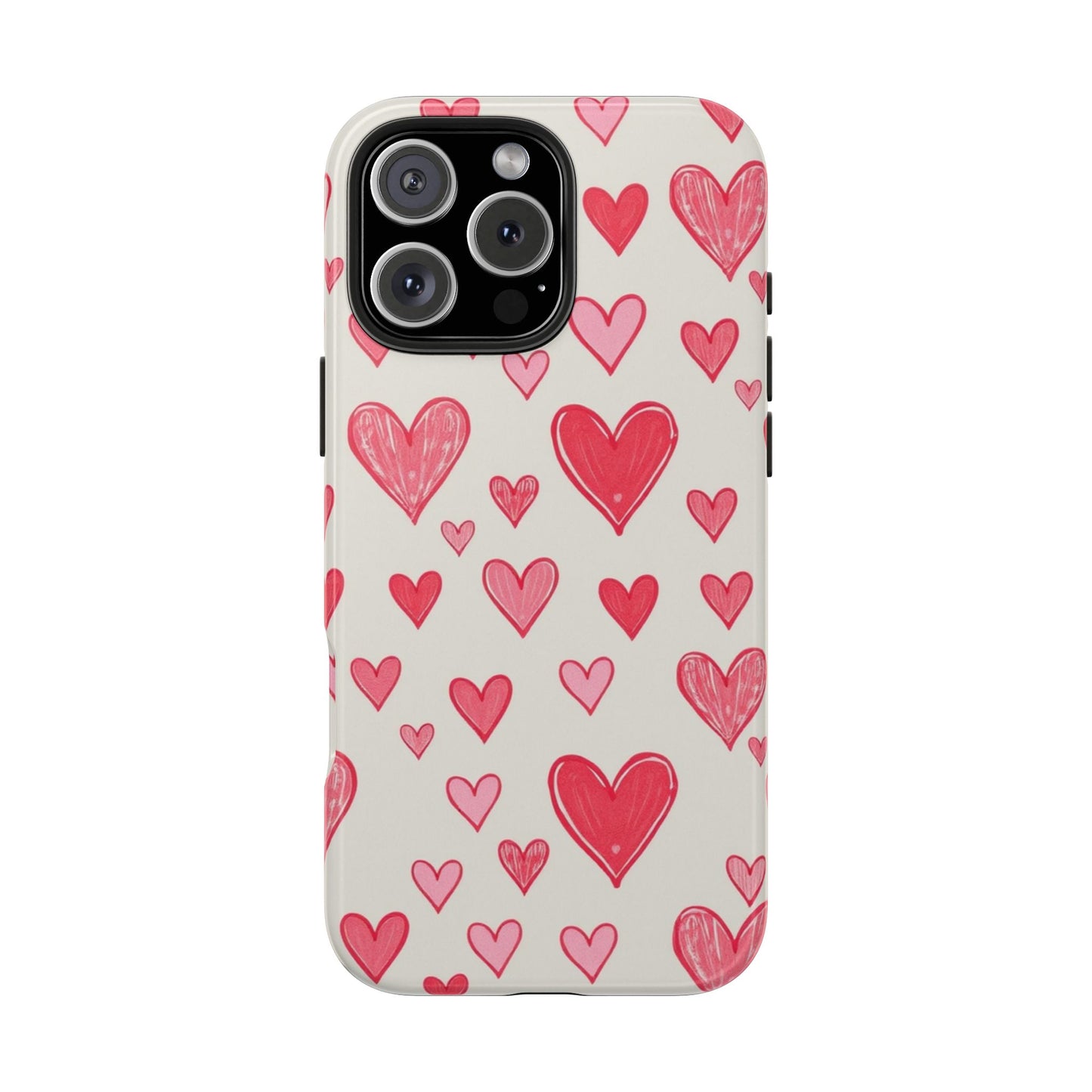 Heart Pattern Tough Phone Case - Cute and Stylish Protection