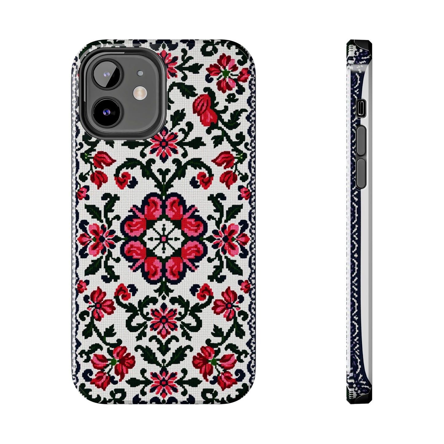 Traditional Knit Floral Design | Tough Phone Case - Durable Protection for iPhone