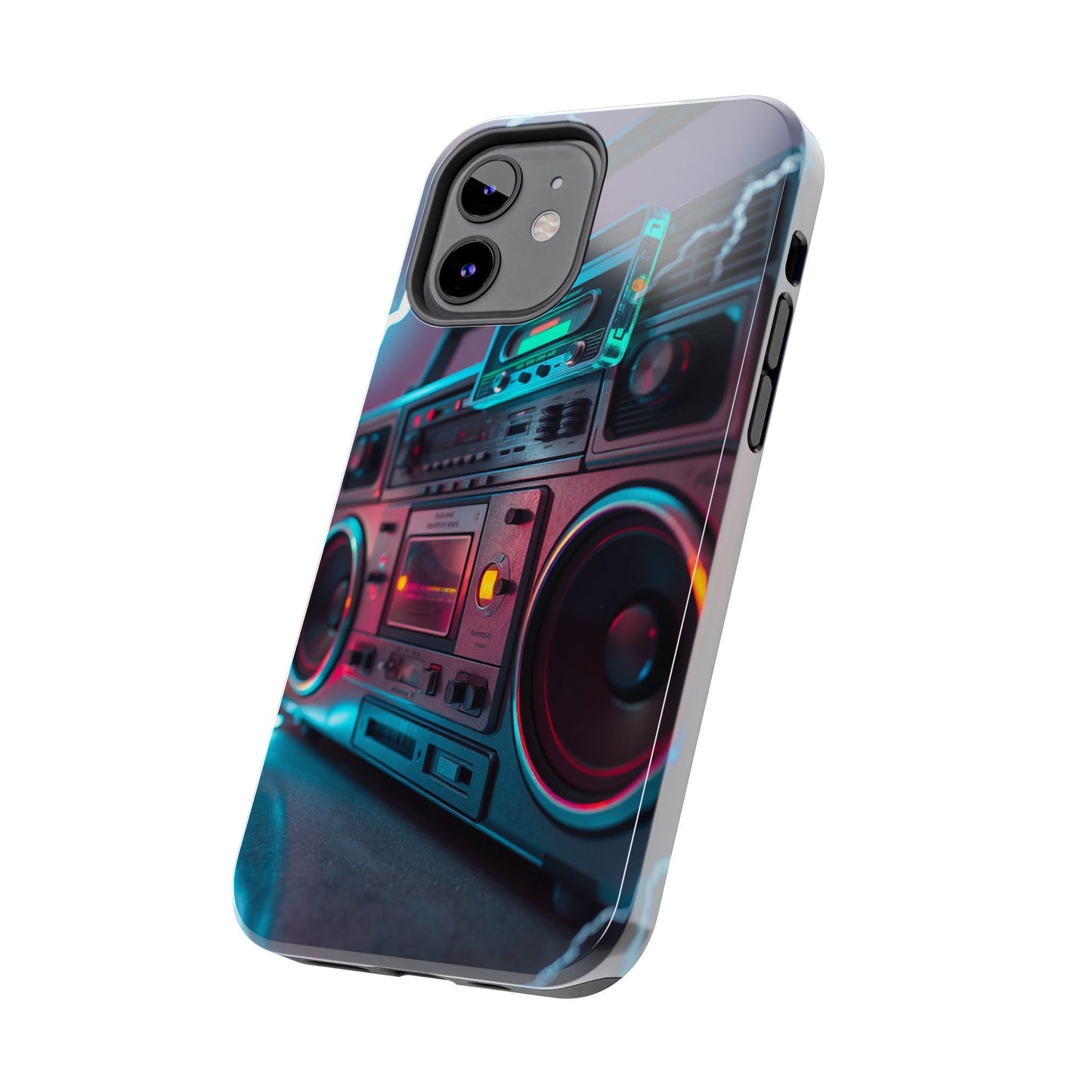 Retro Boombox Tough Phone Case – Vibrant Protection for Music Lovers