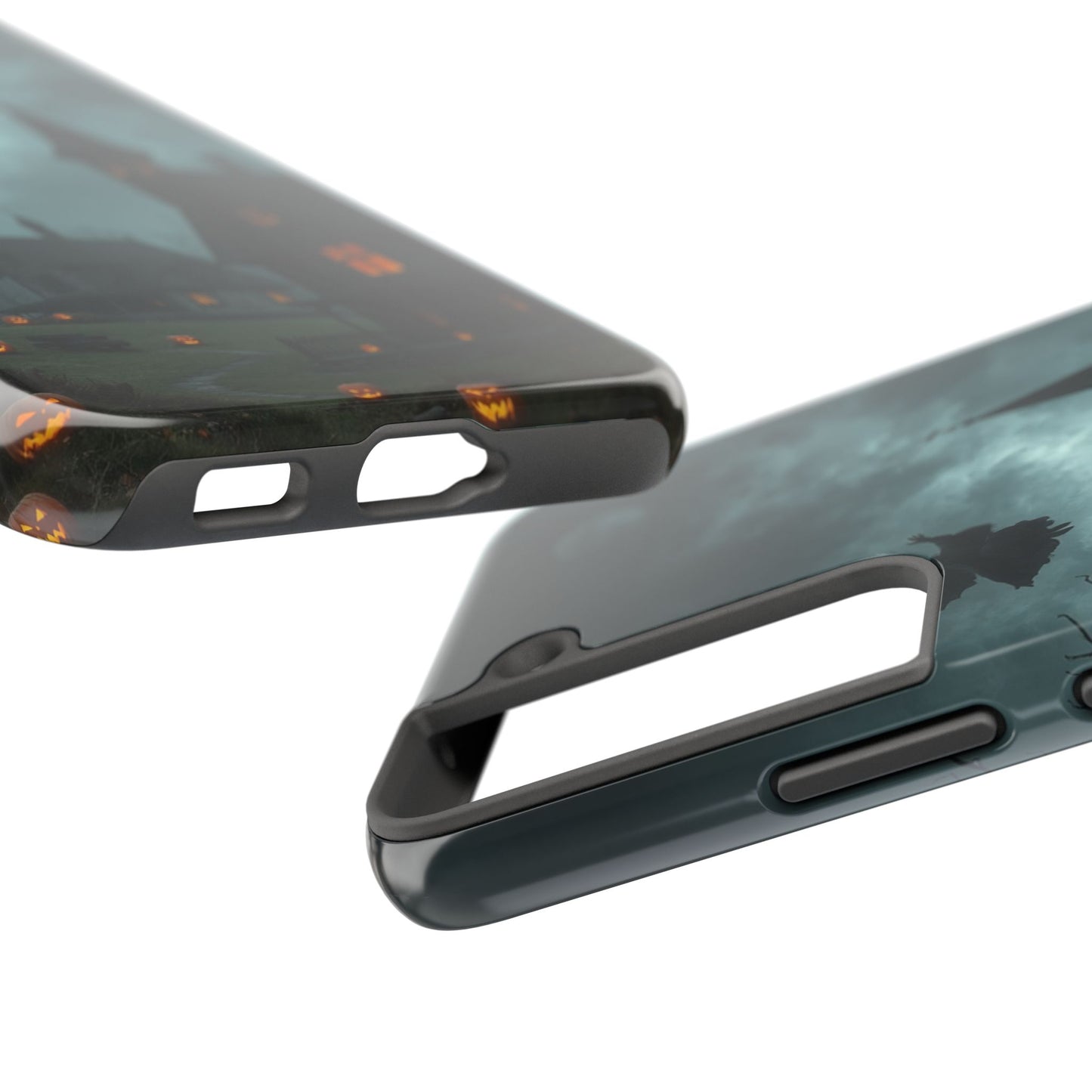 Halloween-Themed Tough Phone Case with Spooky House Design