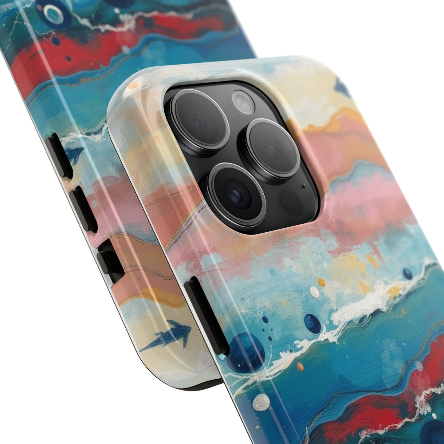 Artistic Tough Phone Case - Vibrant Waves Design for Unique Style