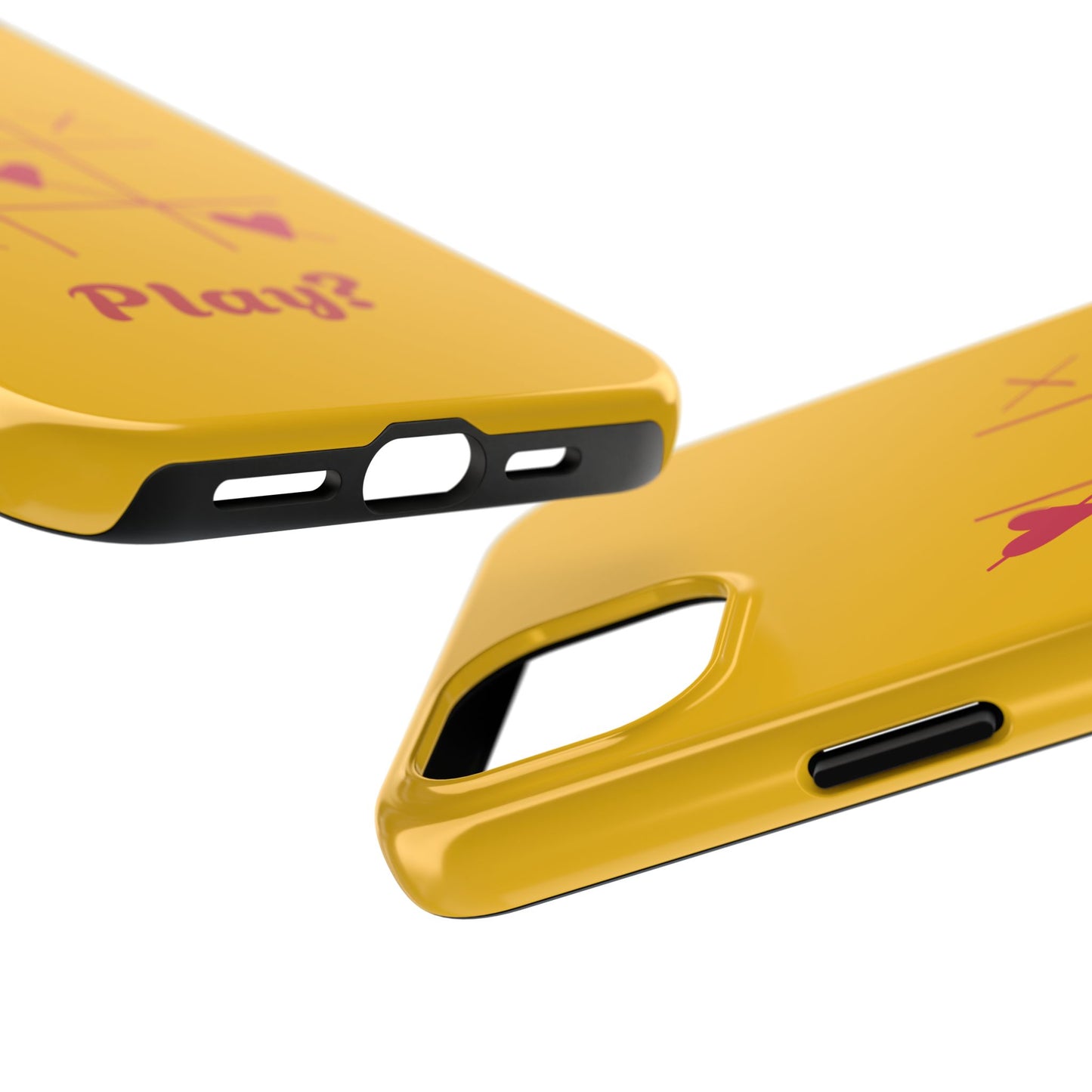 Heart Game Tough Phone Case - Fun Yellow Design for Gamers & Loved Ones - for iPhone