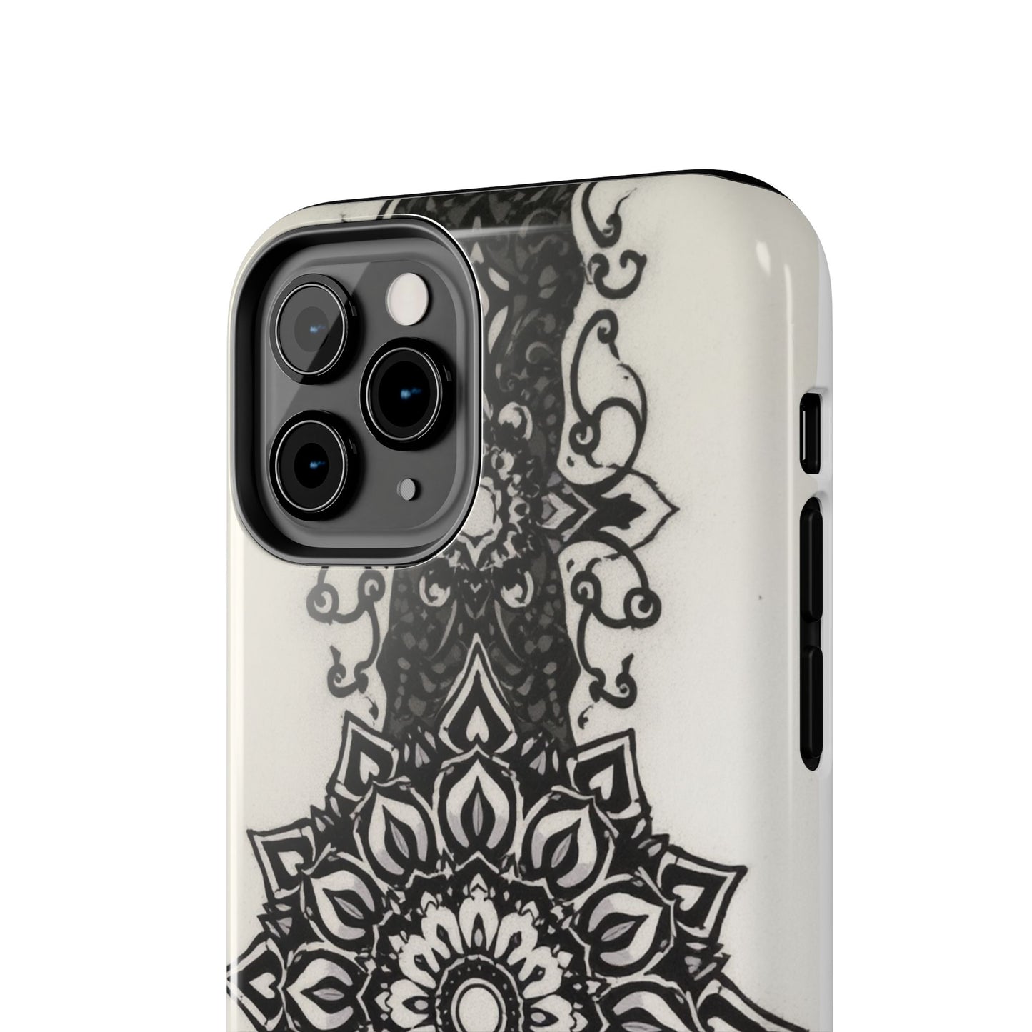 Stylish Tough Phone Cases with Dark Mandala Design - Durable and Unique Protection - for iPhone