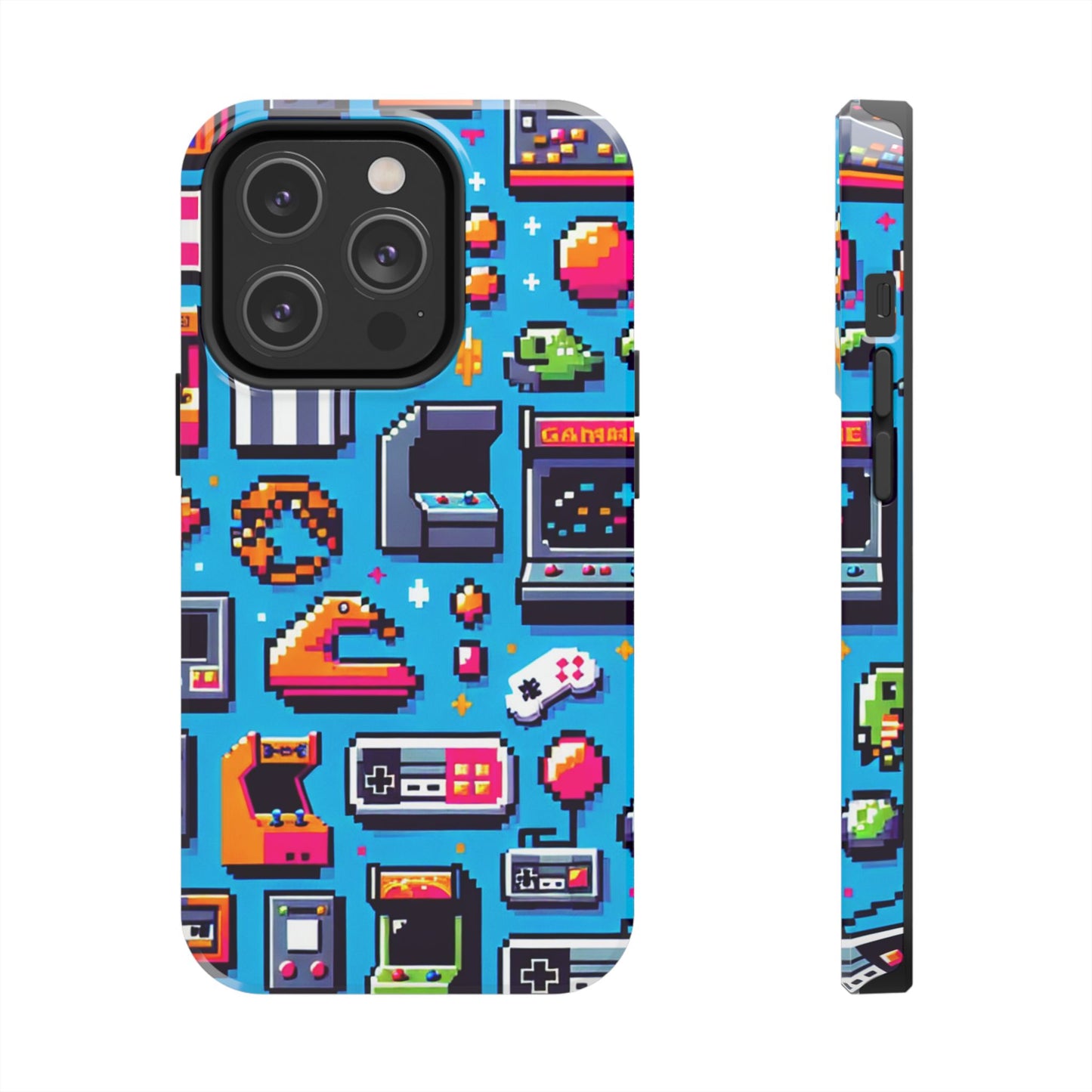 Retro Gaming Tough Phone Case - Pixel Art Design for Gamers - for iPhone