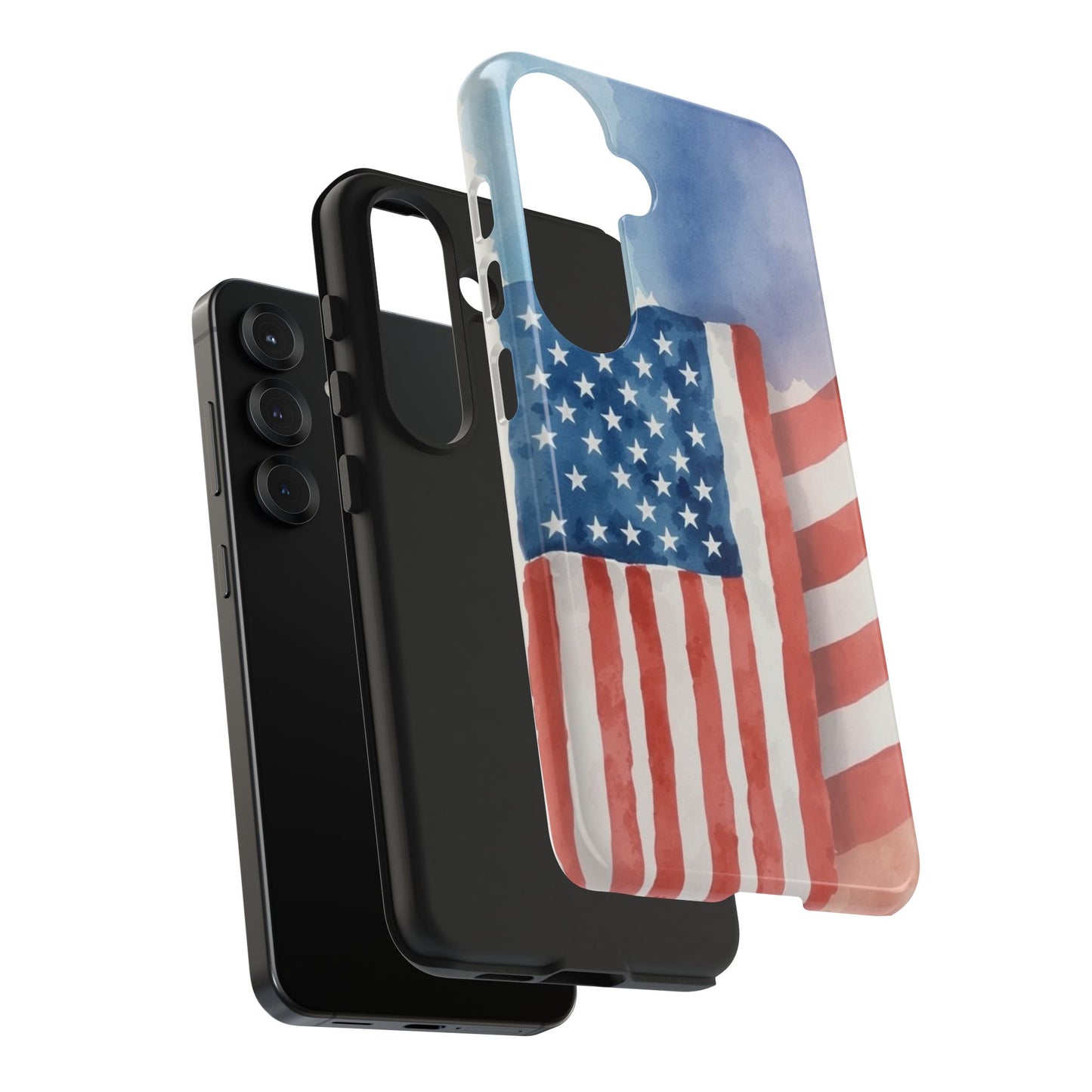 Abstract Watercolor American Flag Design - Tough Phone Case - for iPhone