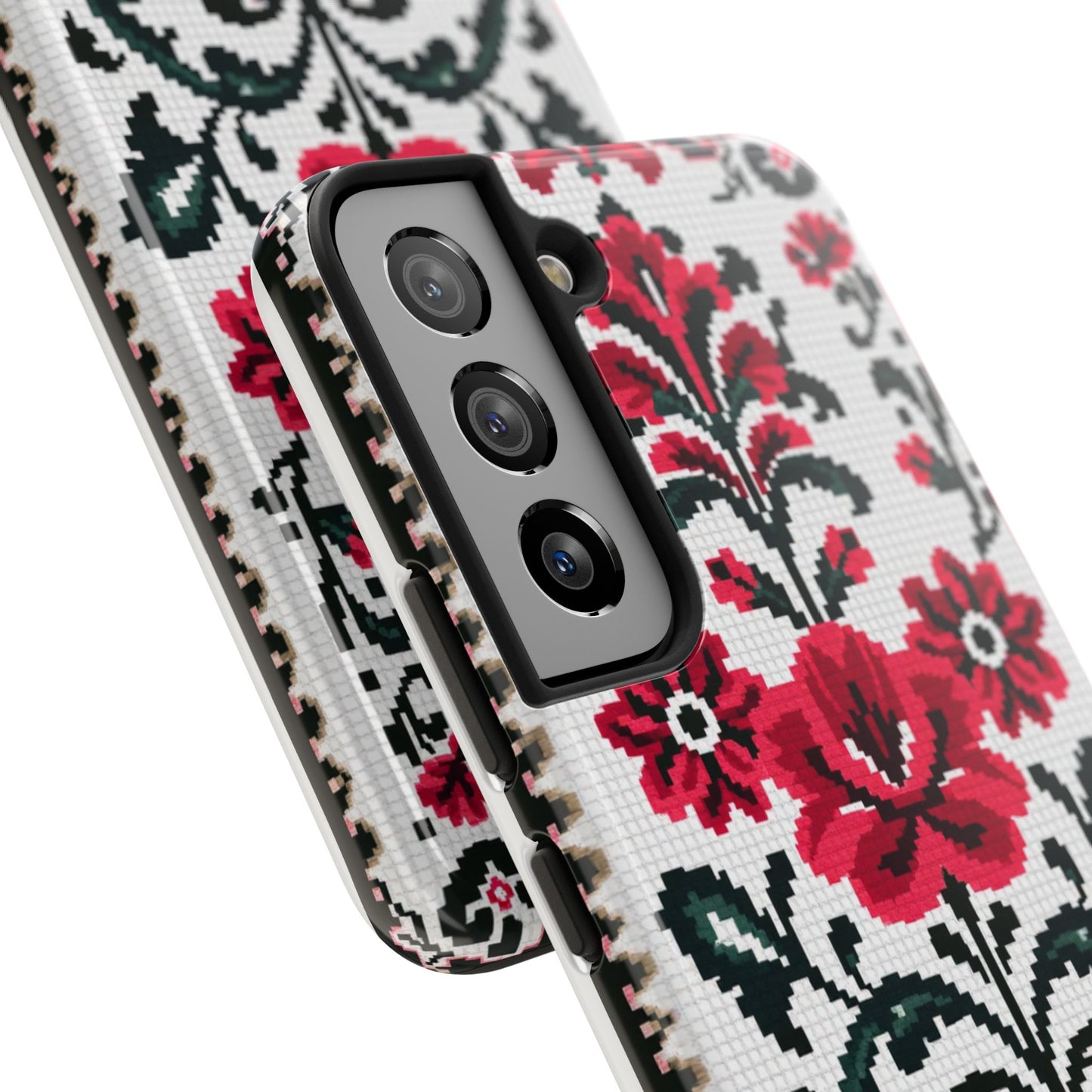 Traditional Floral Knit Tough Phone Cases - Durable Protection with Vintage Style - for iPhone