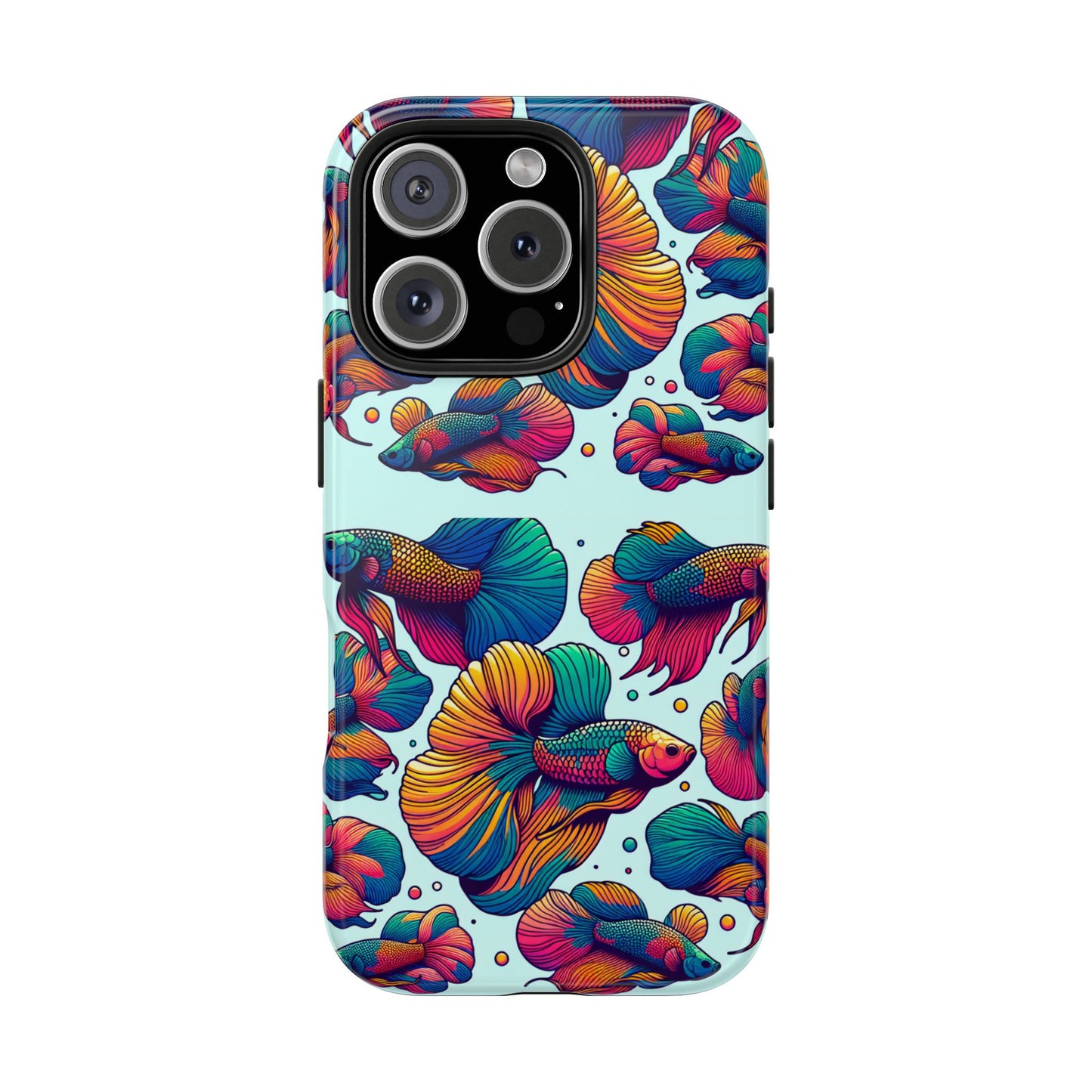 Colorful Fish Pattern Tough Phone Case - Aquatic Lovers - for iPhone