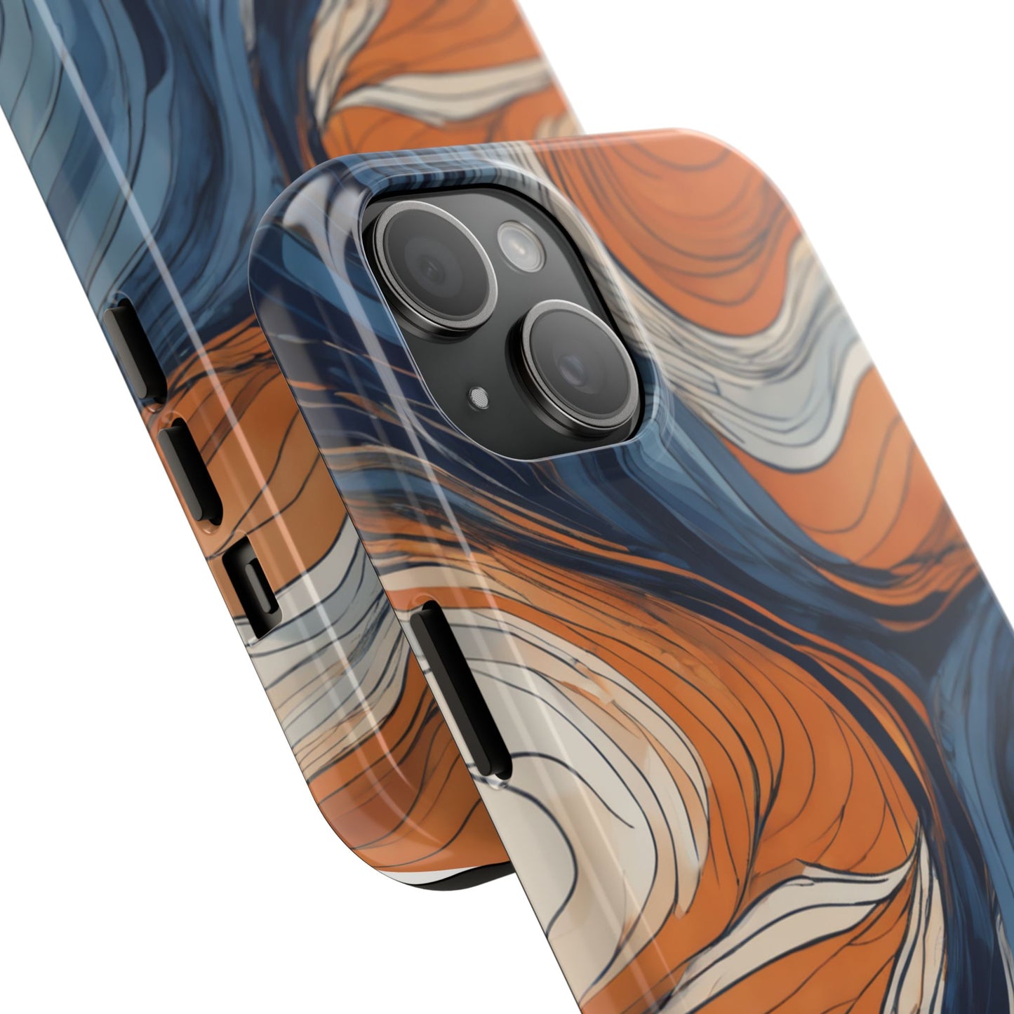 Artistic Tough Phone Case - Vibrant Abstract  Waves Design - for iPhone