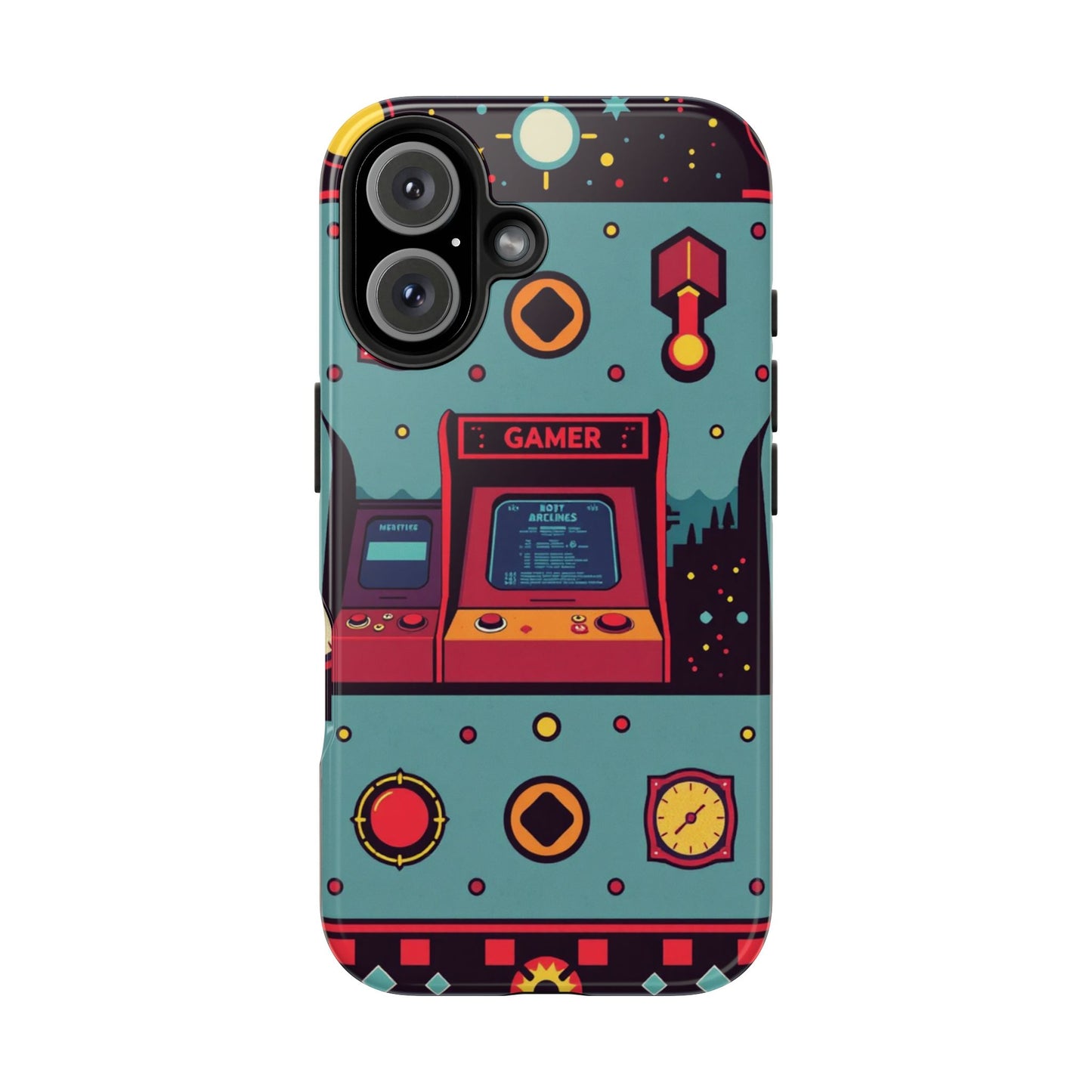 Retro Gamer Tough Phone Case - Vibrant Arcade Design for Gaming Enthusiasts - for iPhone