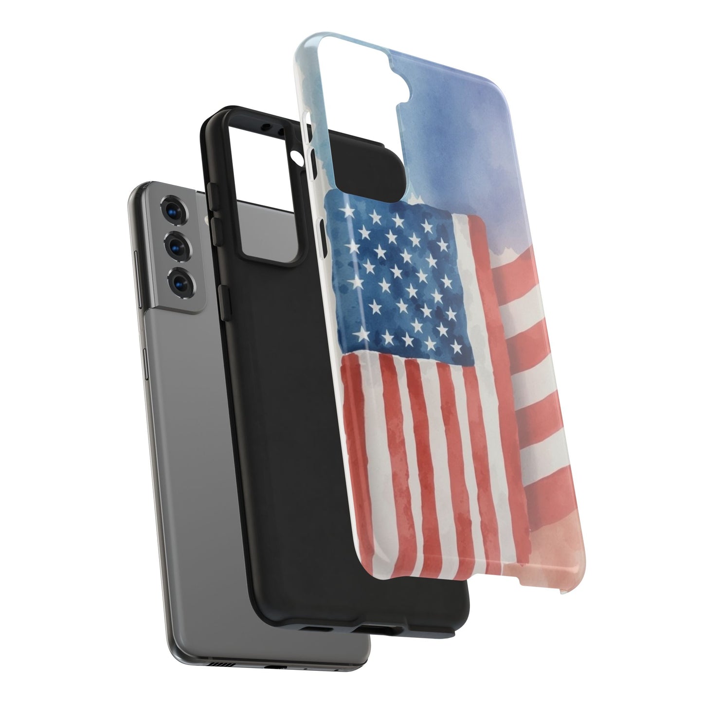 Abstract Watercolor American Flag Design - Tough Phone Case - for iPhone