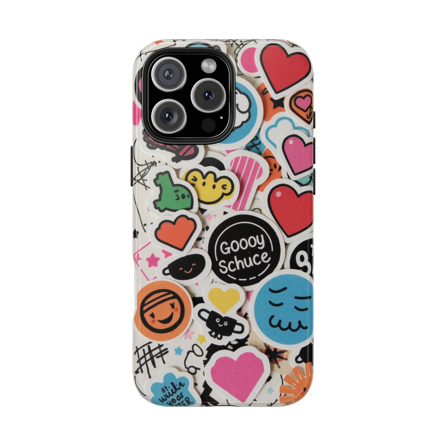 Colorful Stickers Phone Case - Fun & Trendy Tough Phone Cases