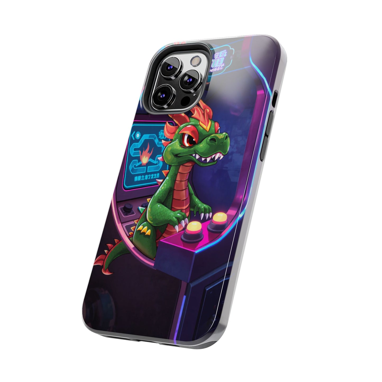 Retro Gamer Tough Phone Case with Dragon Design