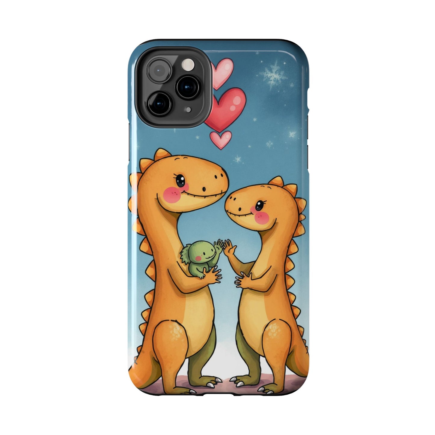 Dino Love Tough Phone Case - Cute & Durable Design for Kids & Parents