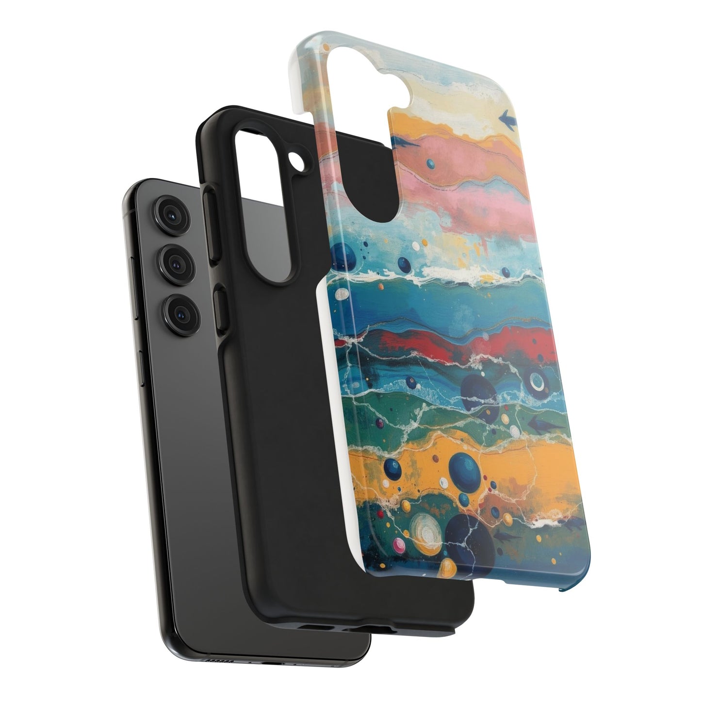 Artistic Tough Phone Case - Vibrant Waves Design for Unique Style