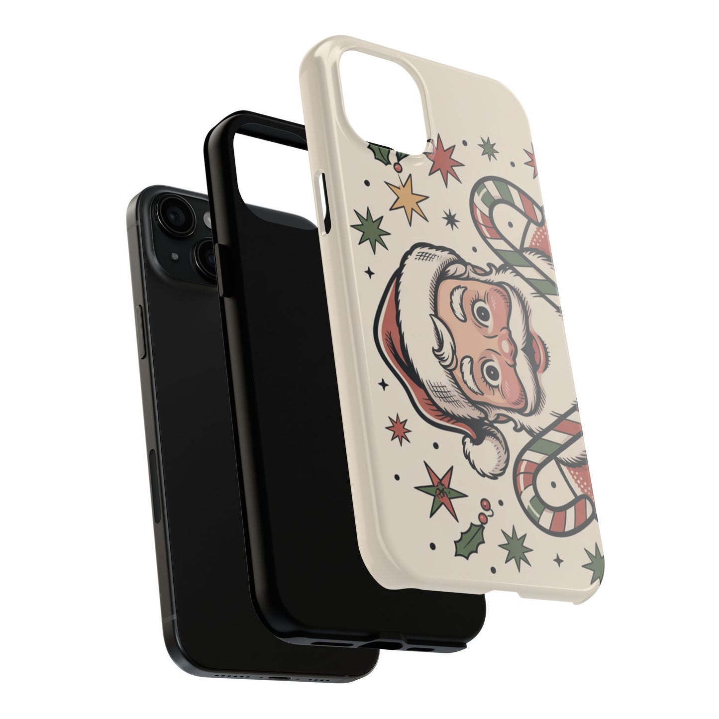 Retro Santa Tough Phone Case - Festive Holiday Design