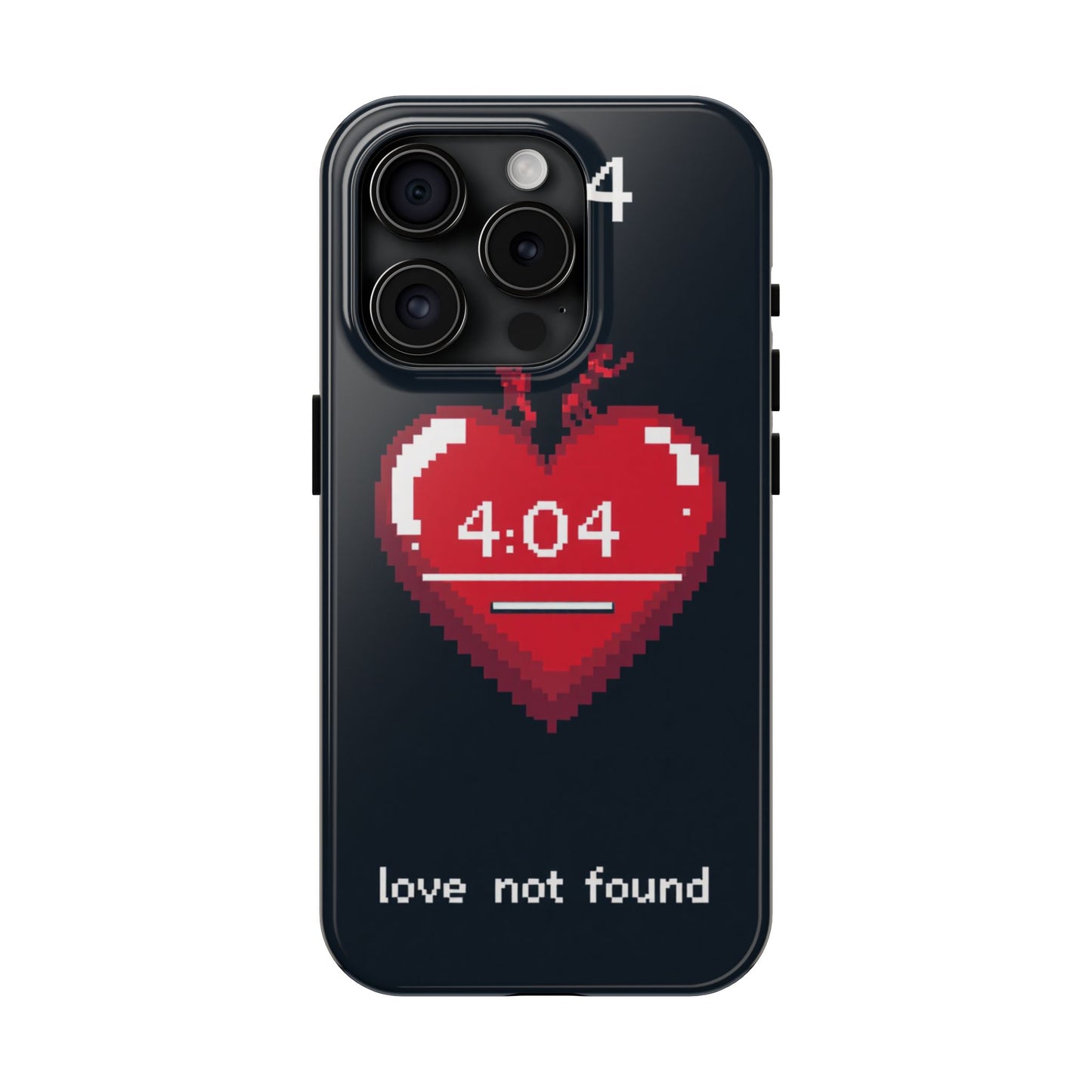 Vintage Pixel Heart Tough Phone Case - "404 Love Not Found" Design