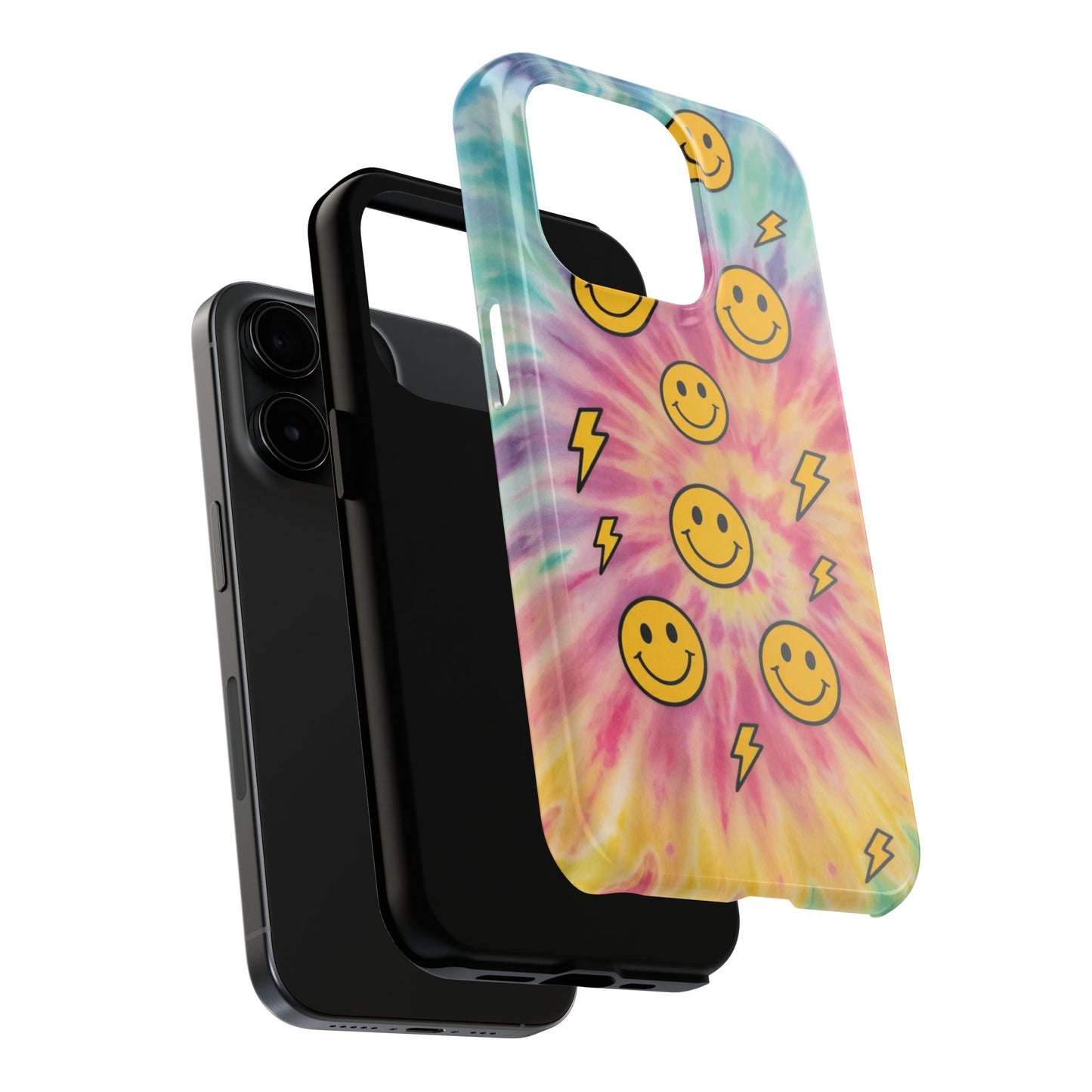Colorful Smiley Lightning Tough Phone Case - Fun & Durable