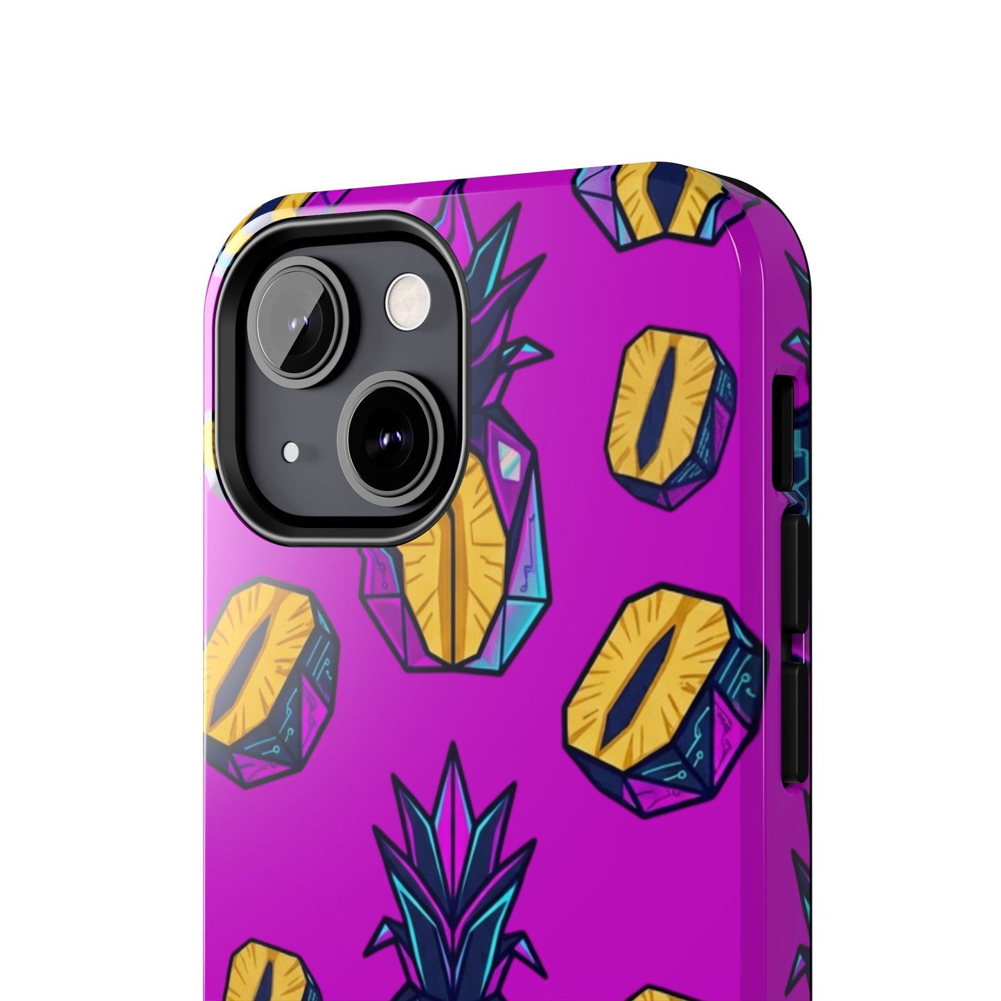 Cyberpunk Origami Pineapple iPhone Case
