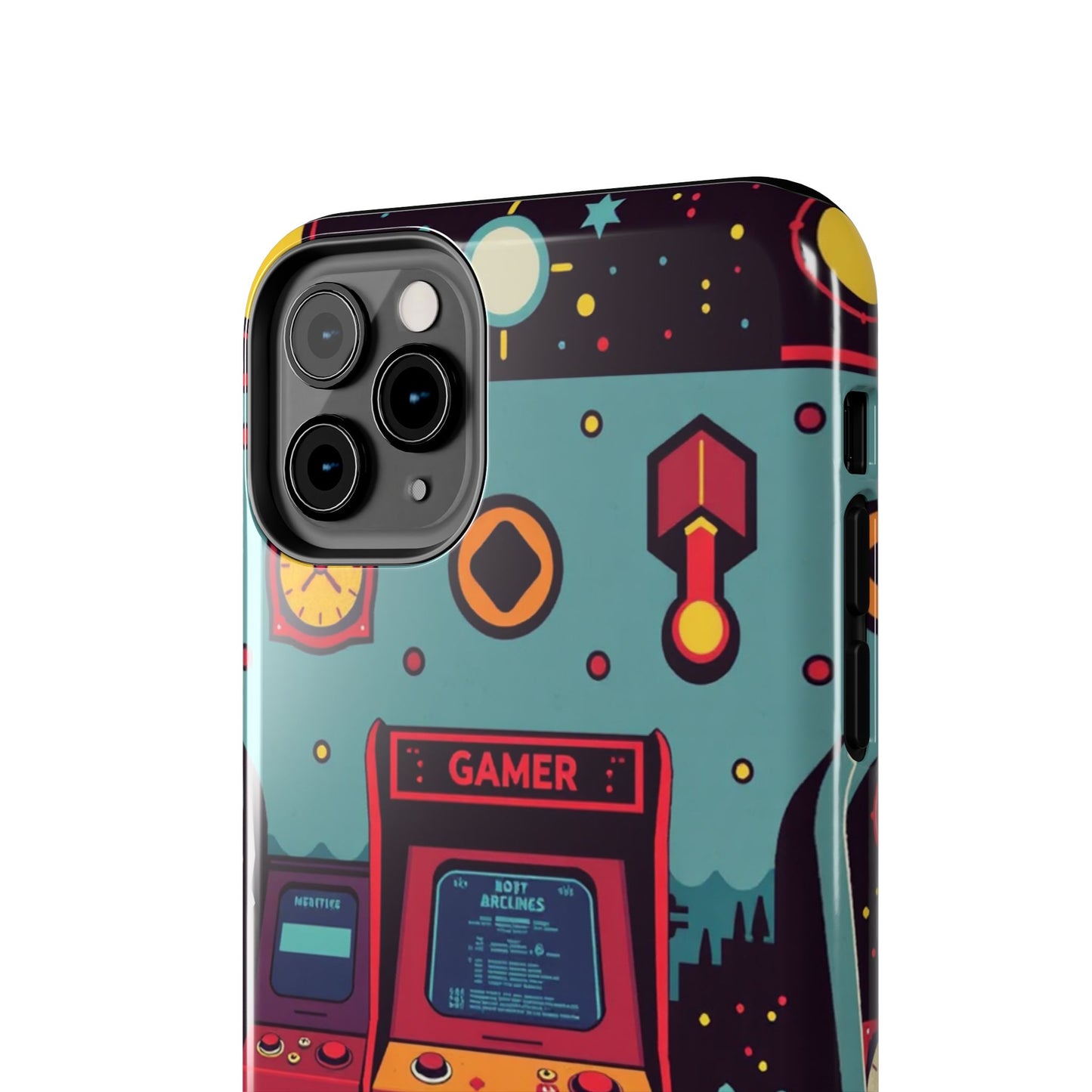 Retro Gamer Tough Phone Case - Vibrant Arcade Design for Gaming Enthusiasts - for iPhone