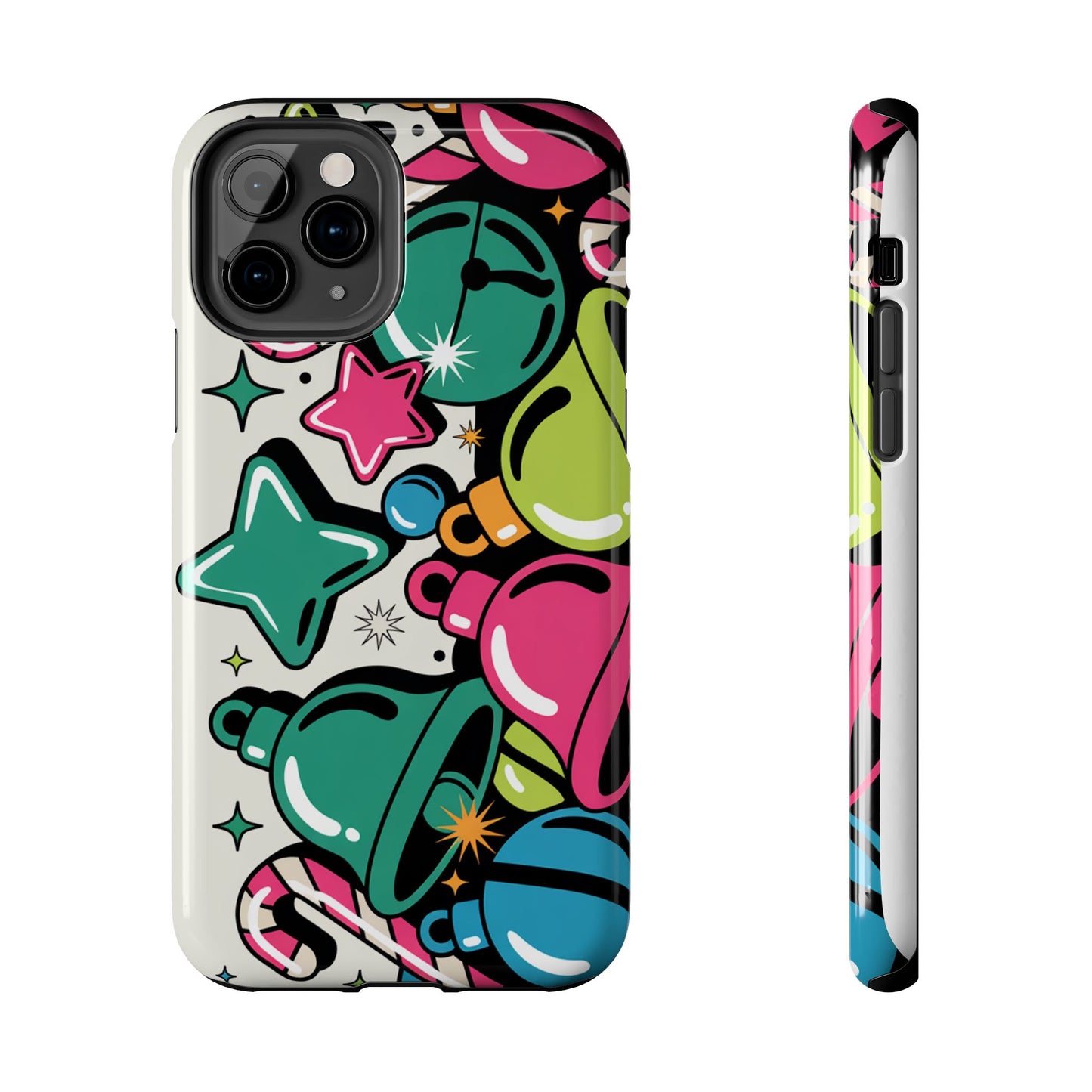 Retro 90's Colorful Bell Pattern Tough Phone Case for iPhones