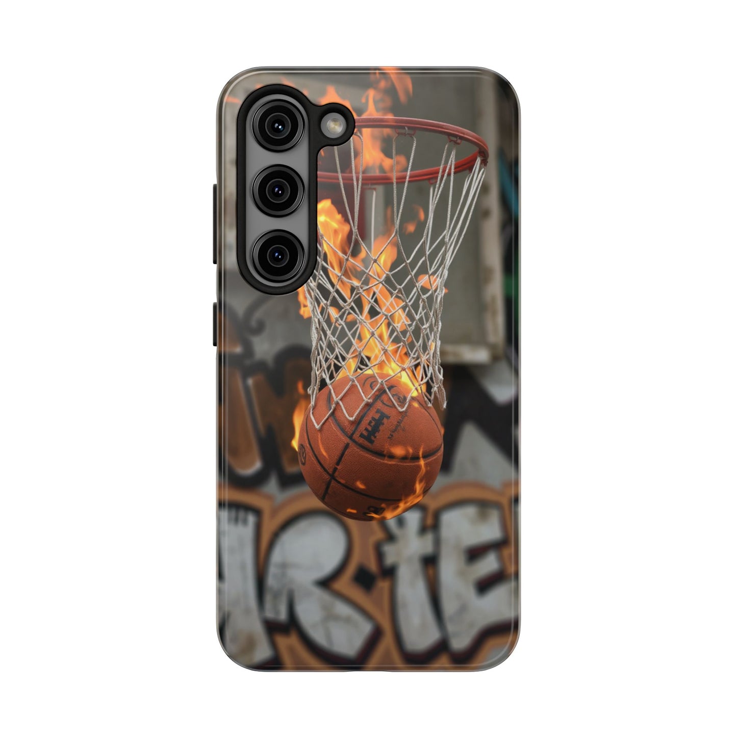 Fire Basketball Tough Phone Case - Durable Sporty Design for Athletes & Fans