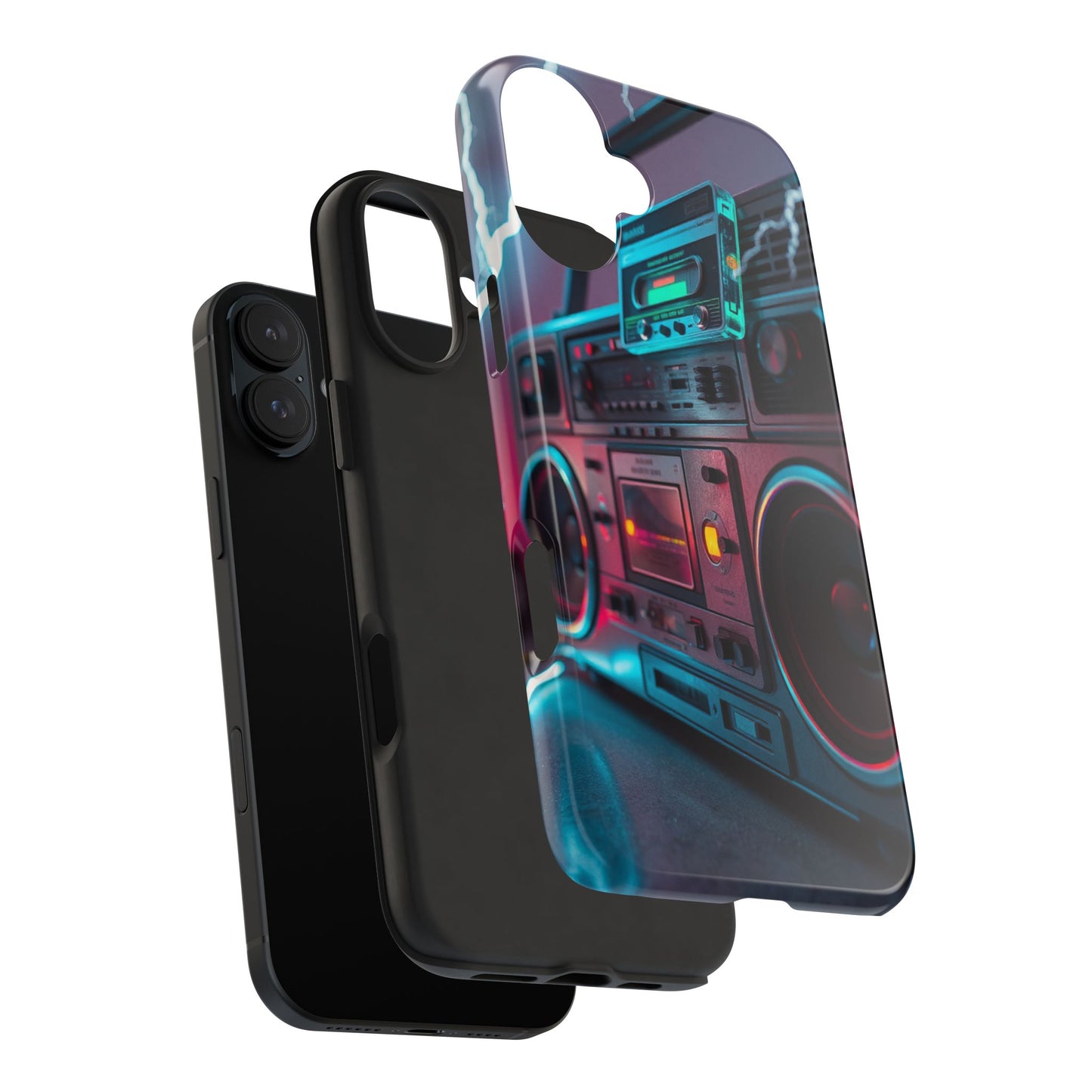 Retro Boombox Tough Phone Case – Vibrant Protection for Music Lovers