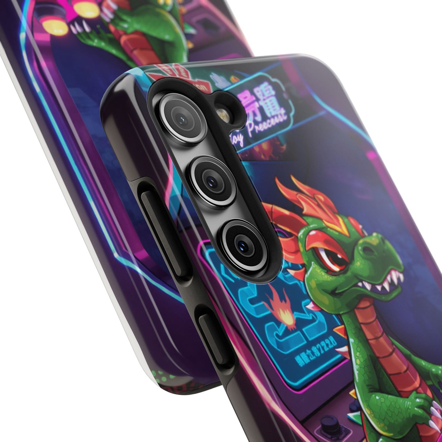 Retro Gamer Tough Phone Case with Dragon Design