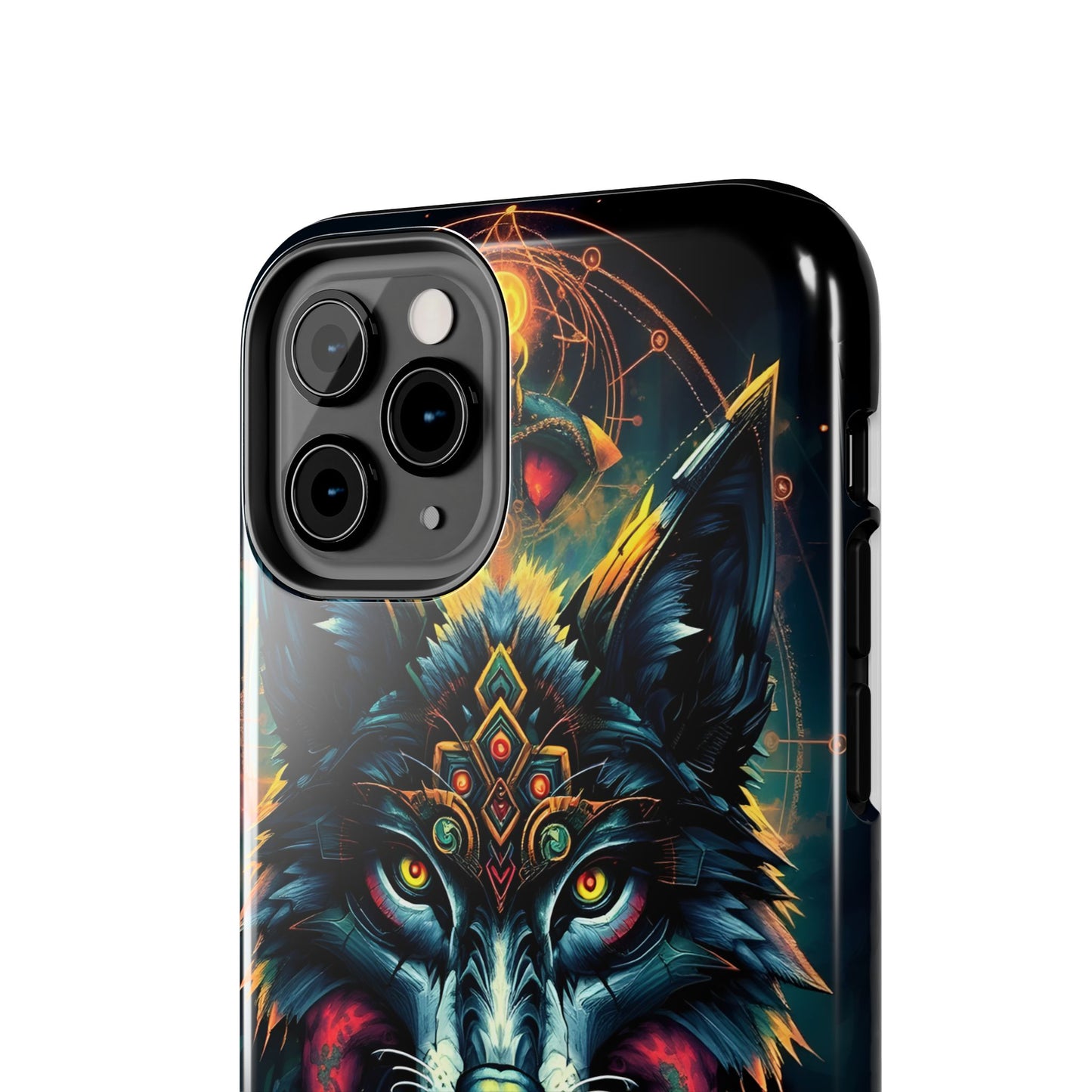 Vibrant Mystical Wolf Art Tough Phone Case - Durable & Unique Design for Animal Lovers - for iPhone