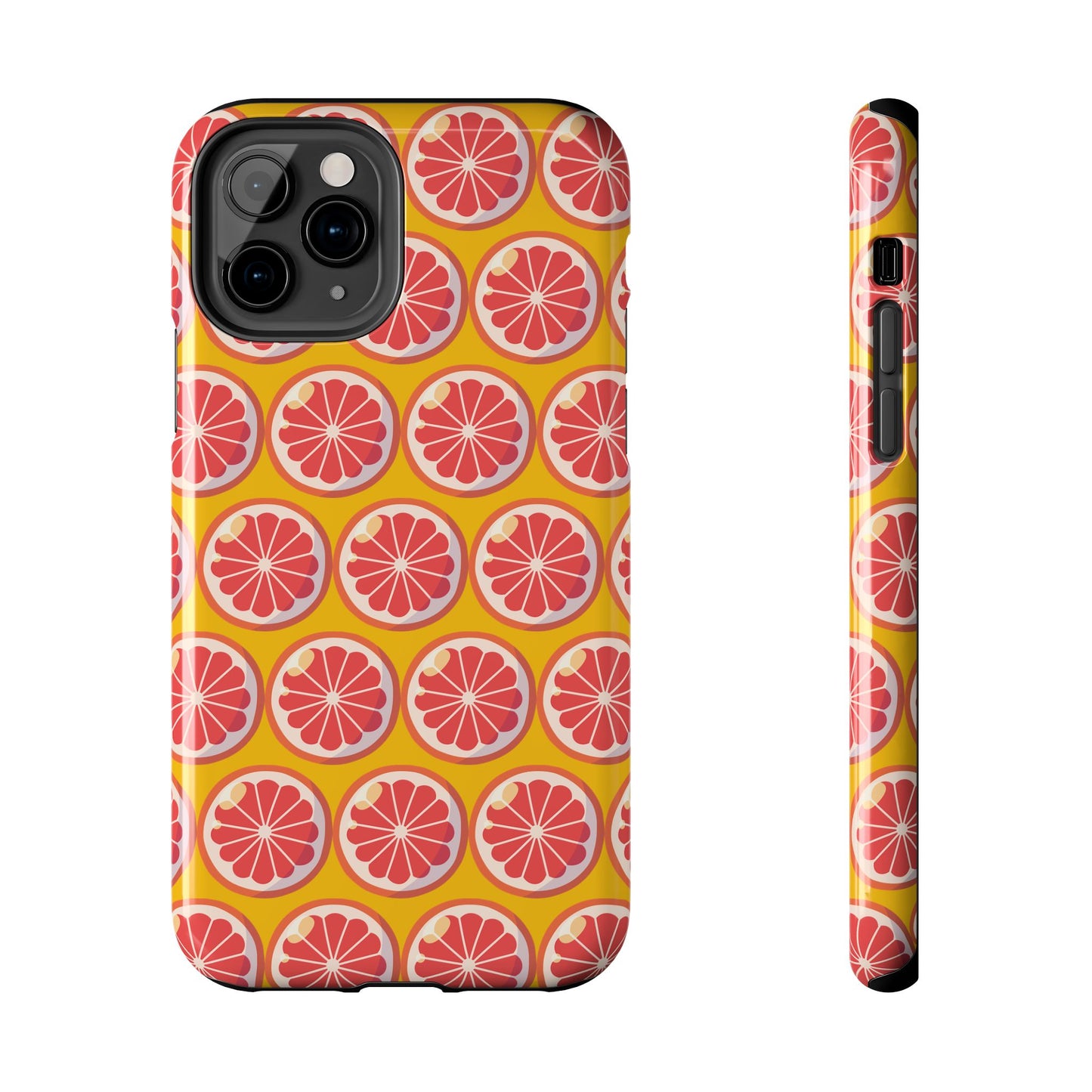 Citrus Pattern Tough Phone Case - Bright Grapefruit Design - for iPhone