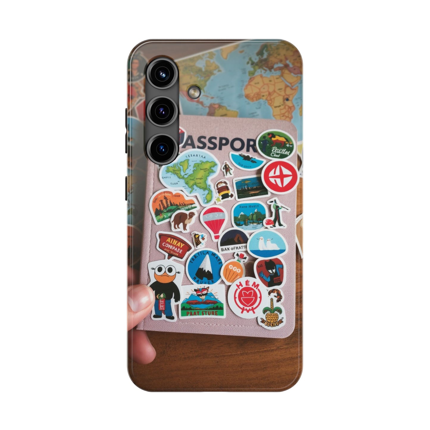Adventure Stickers Phone Case - Tough Protection for Travel Lovers