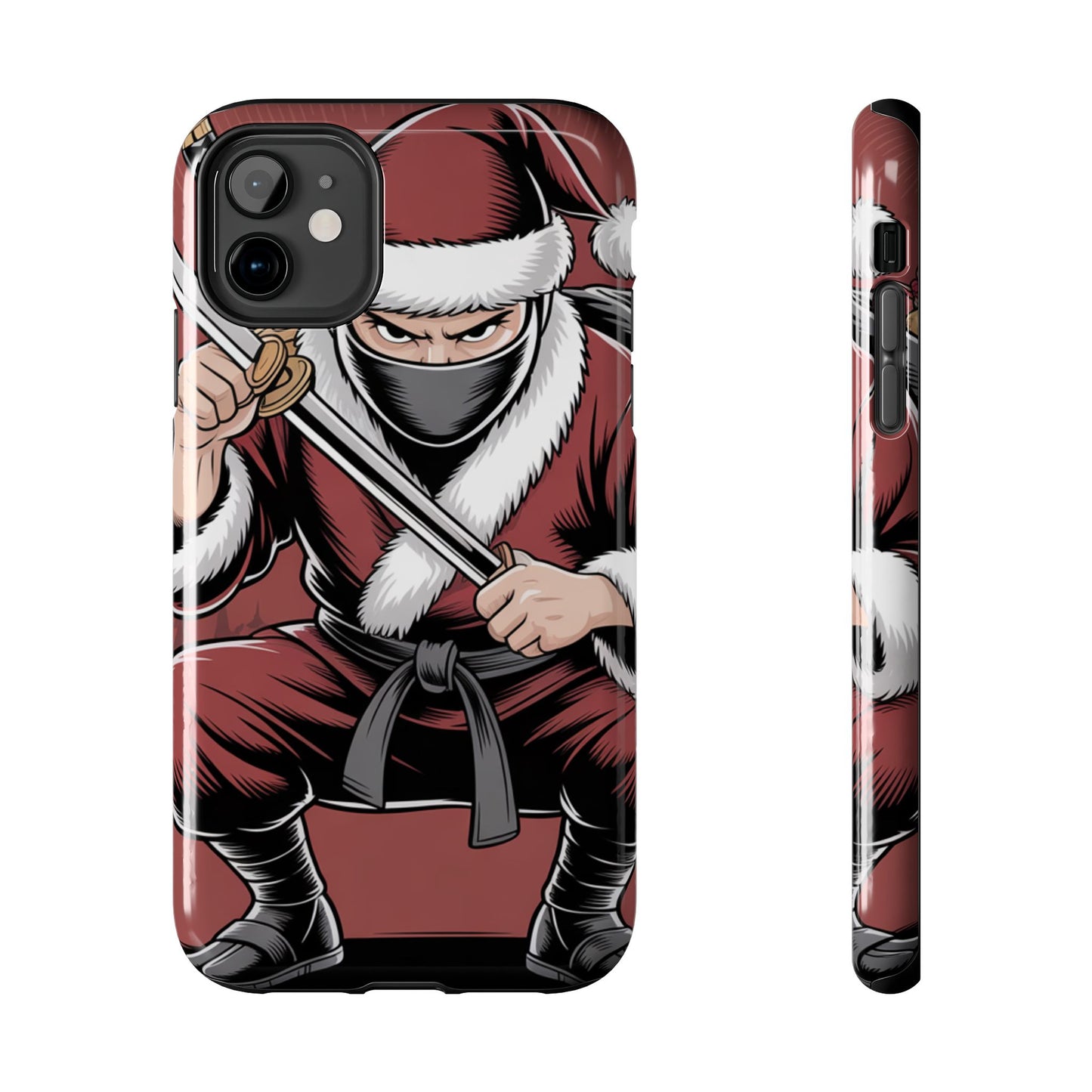 Ninja Santa Tough Phone Case | Durable Holiday Phone Cover for iPhone