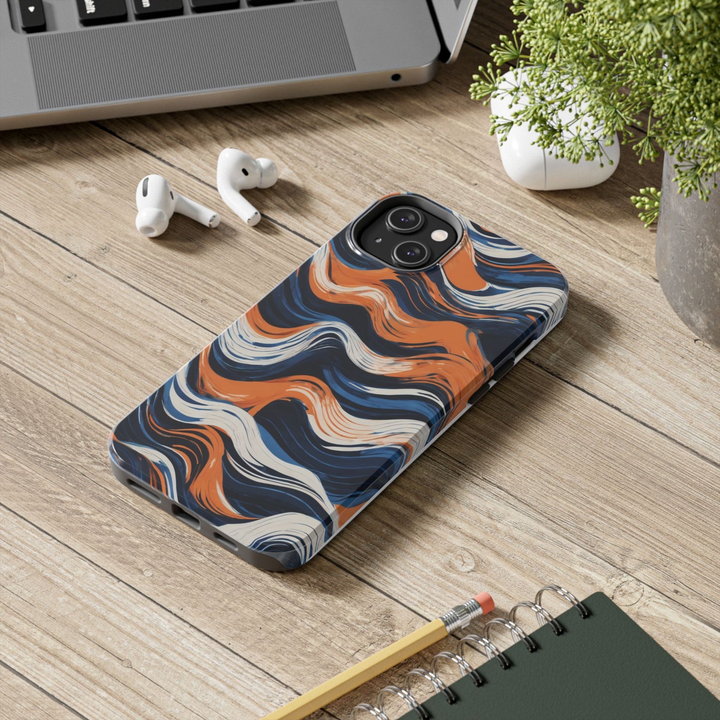 Wave Pattern Tough Phone Case - Stylish and Durable for Modern Lifestyle - for iPhone