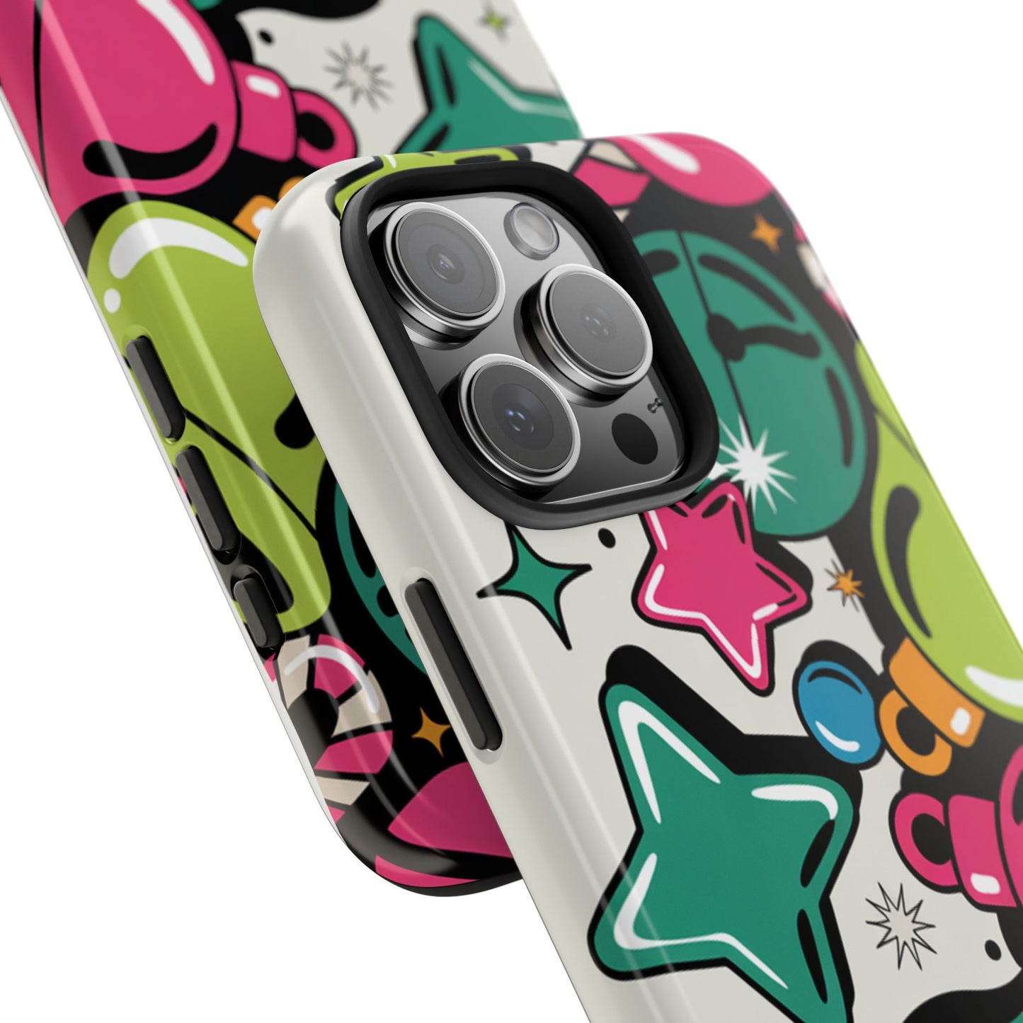 Retro 90's Colorful Bell Pattern Tough Phone Case for iPhones