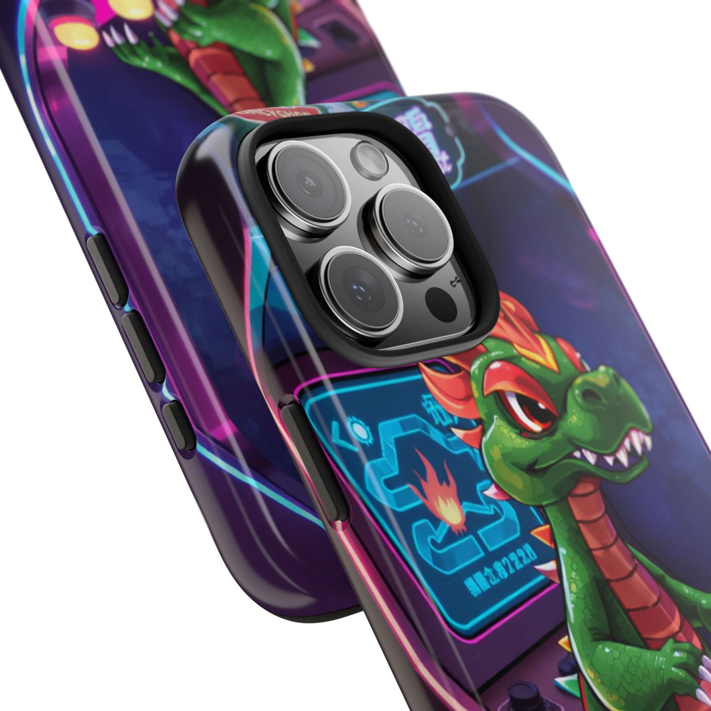 Retro Gamer Tough Phone Case with Dragon Design