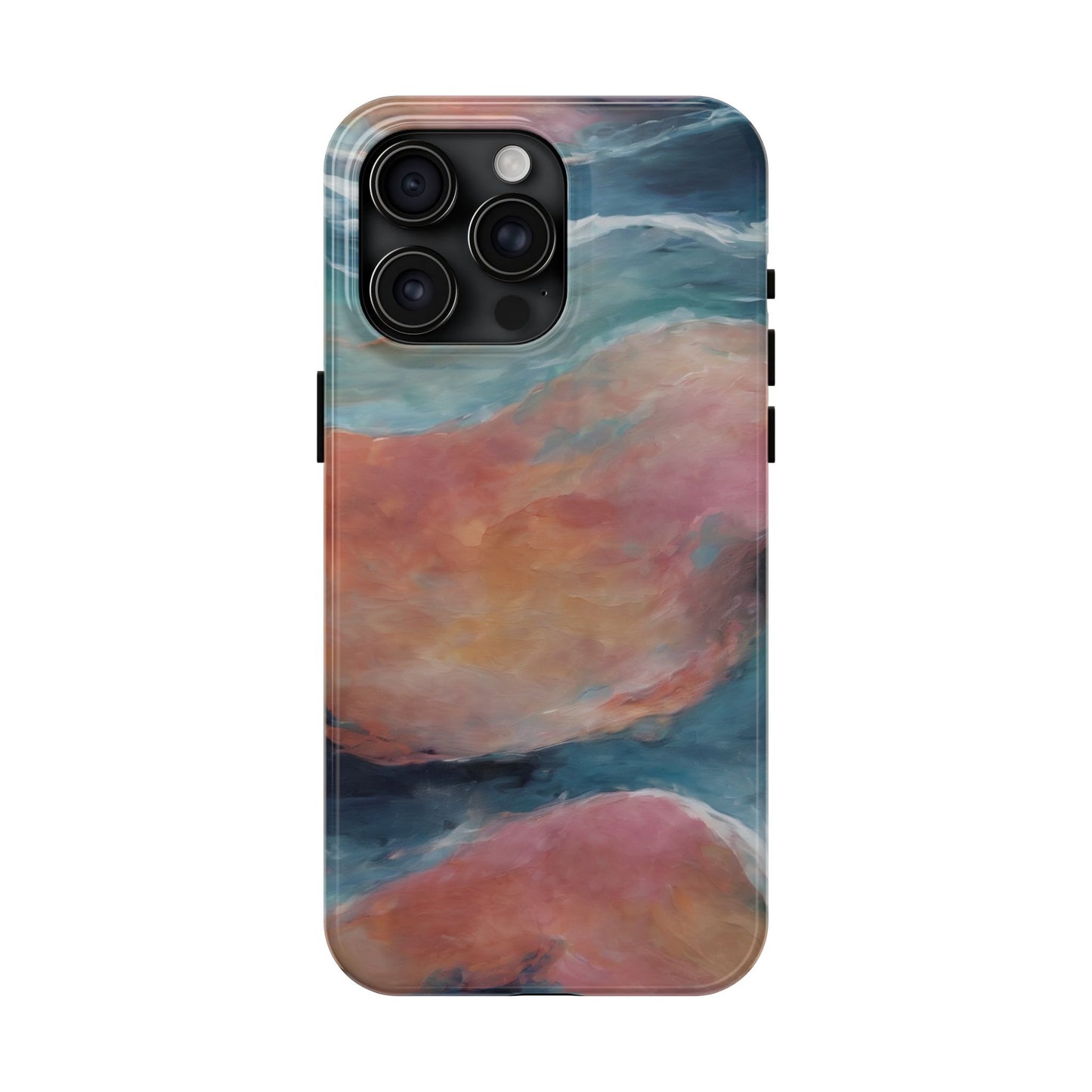 Artistic Painted Sea Tough Phone Case - Abstract Waves Design - for iPhone