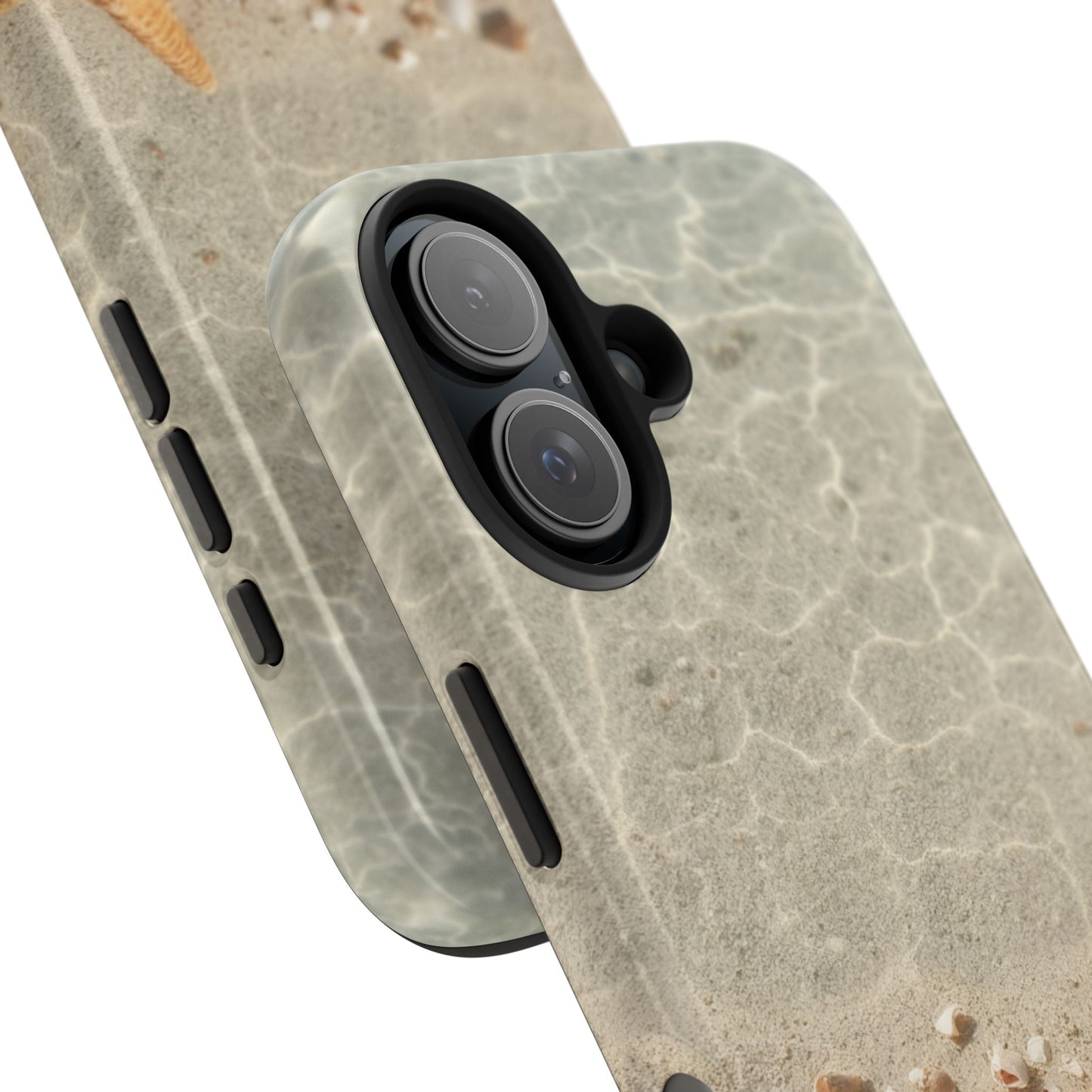Beach-Inspired Tough Phone Case with Starfish and Seashell Design