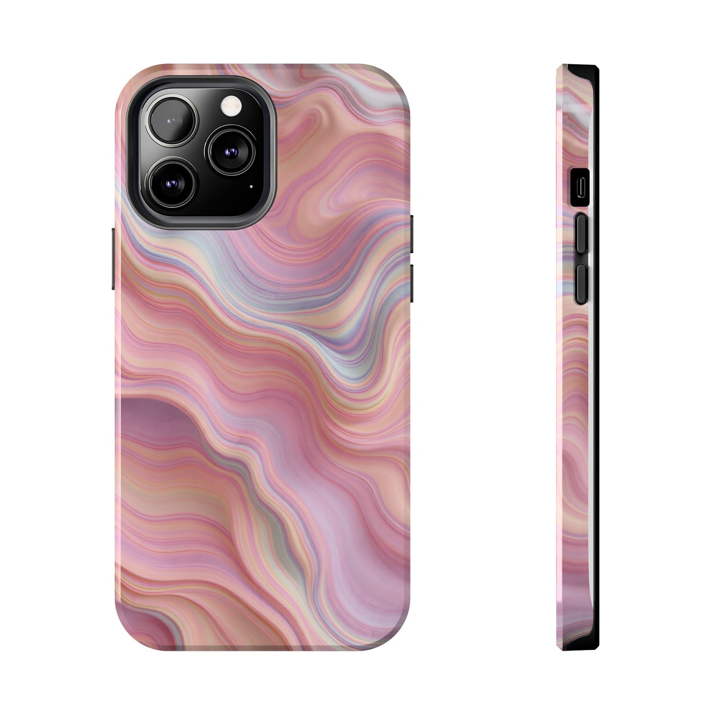 Stylish Tough Phone Cases - Abstract Pink Marble Design